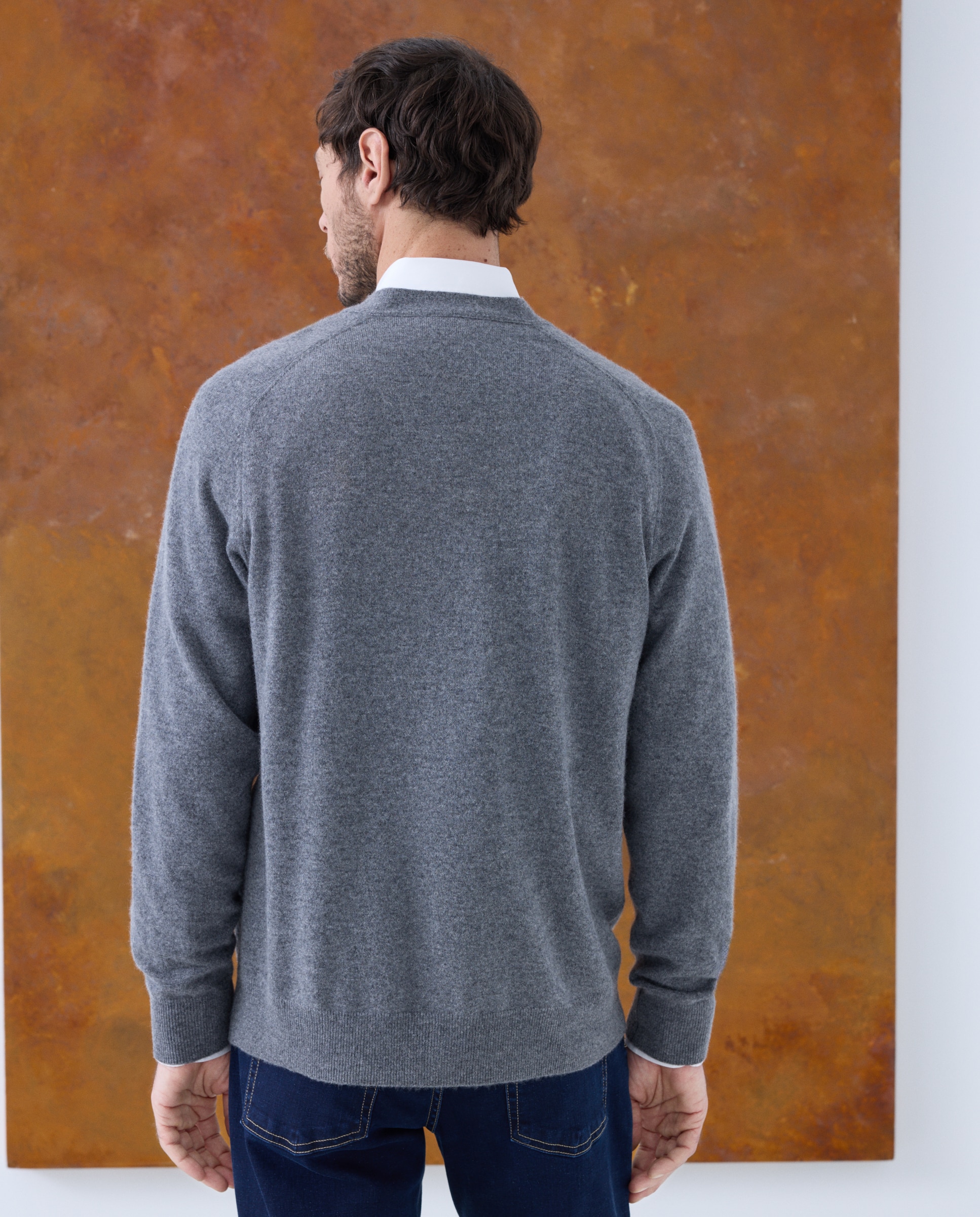 Cardigan de botones 100% cashmere de hombre - Emidio Tucci - 820 Gris medio 820 Gris medio-4
