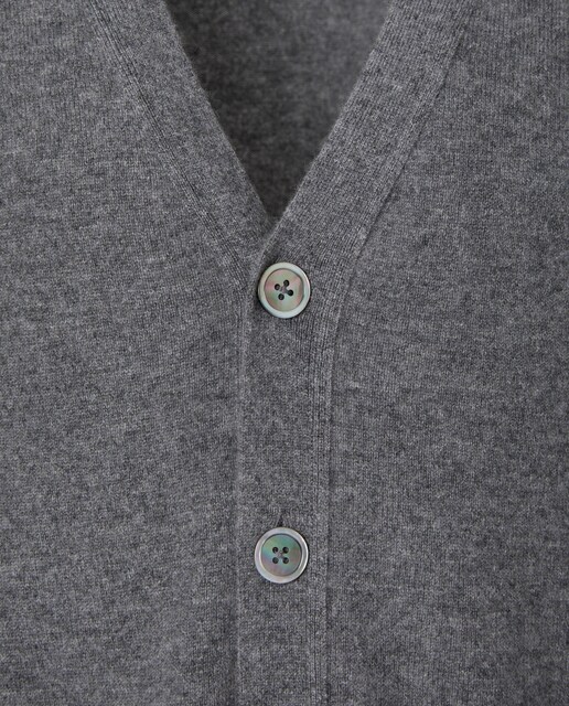 Cárdigan de hombre de botones liso cashmere