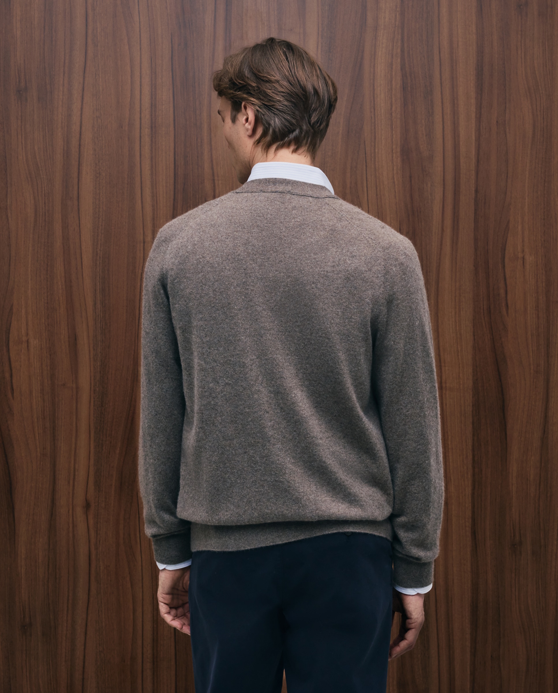 Cardigan de hombre de botones liso cashmere - Emidio Tucci - Verde claro Verde claro-3