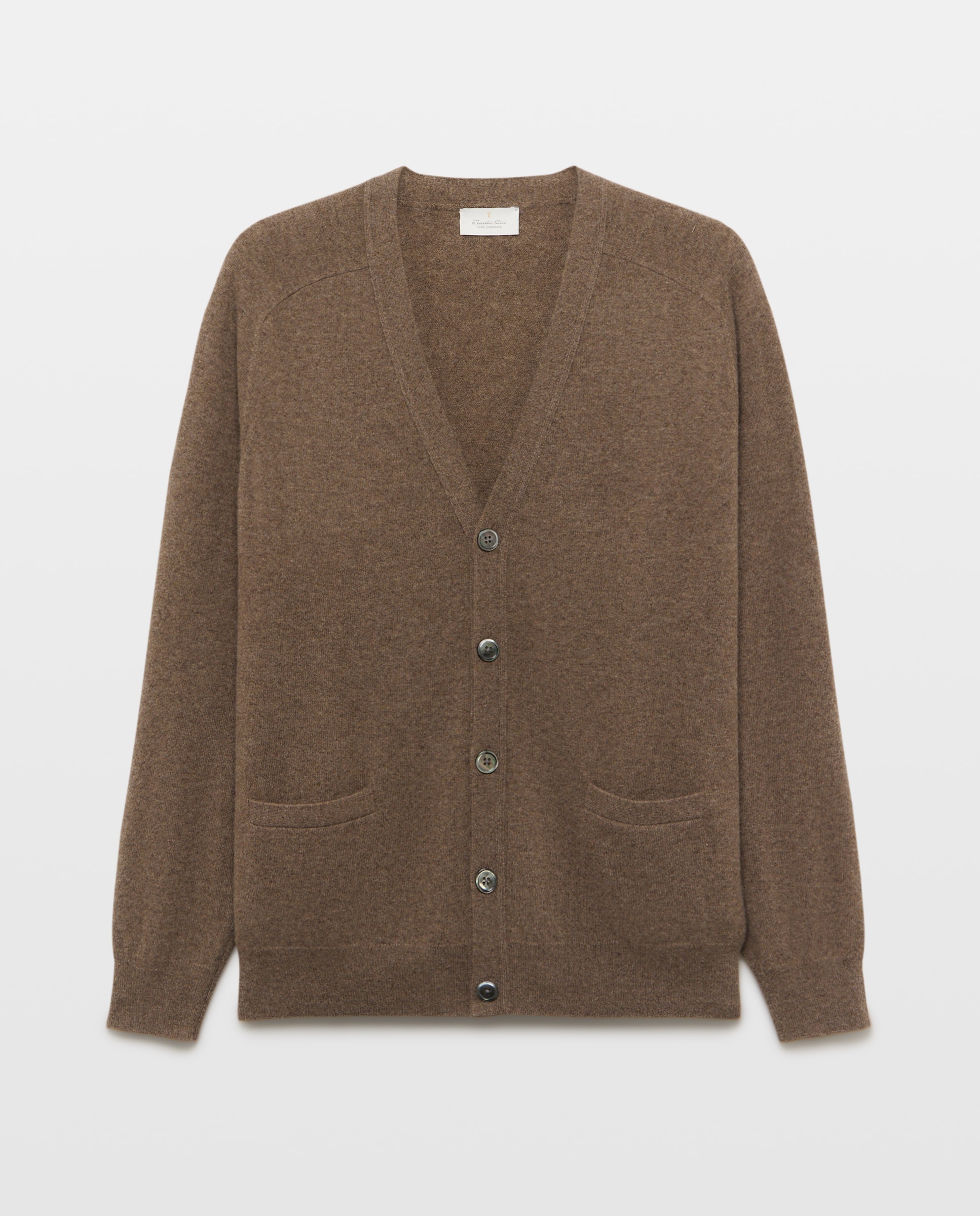 Cardigan de hombre de botones liso cashmere - Emidio Tucci - Verde claro Verde claro-4