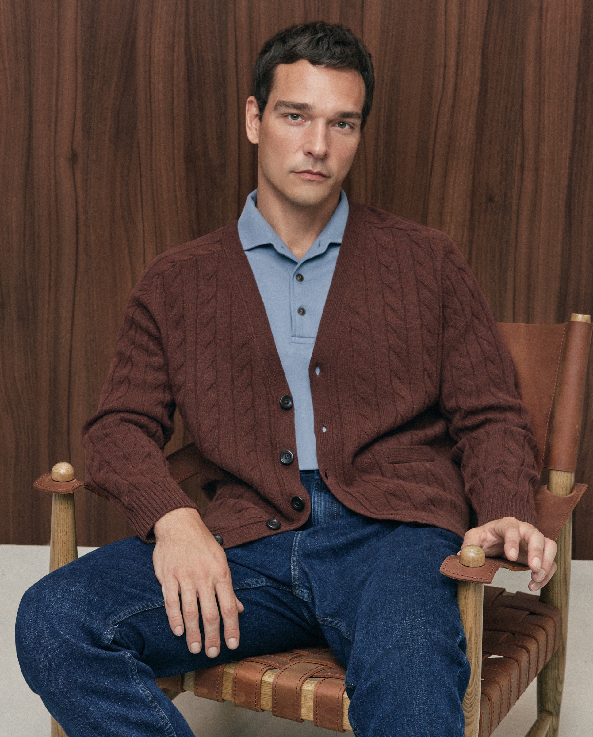 Cardigan botones ochos 100% lambswool de hombre - Emidio Tucci - Naranja Naranja-1