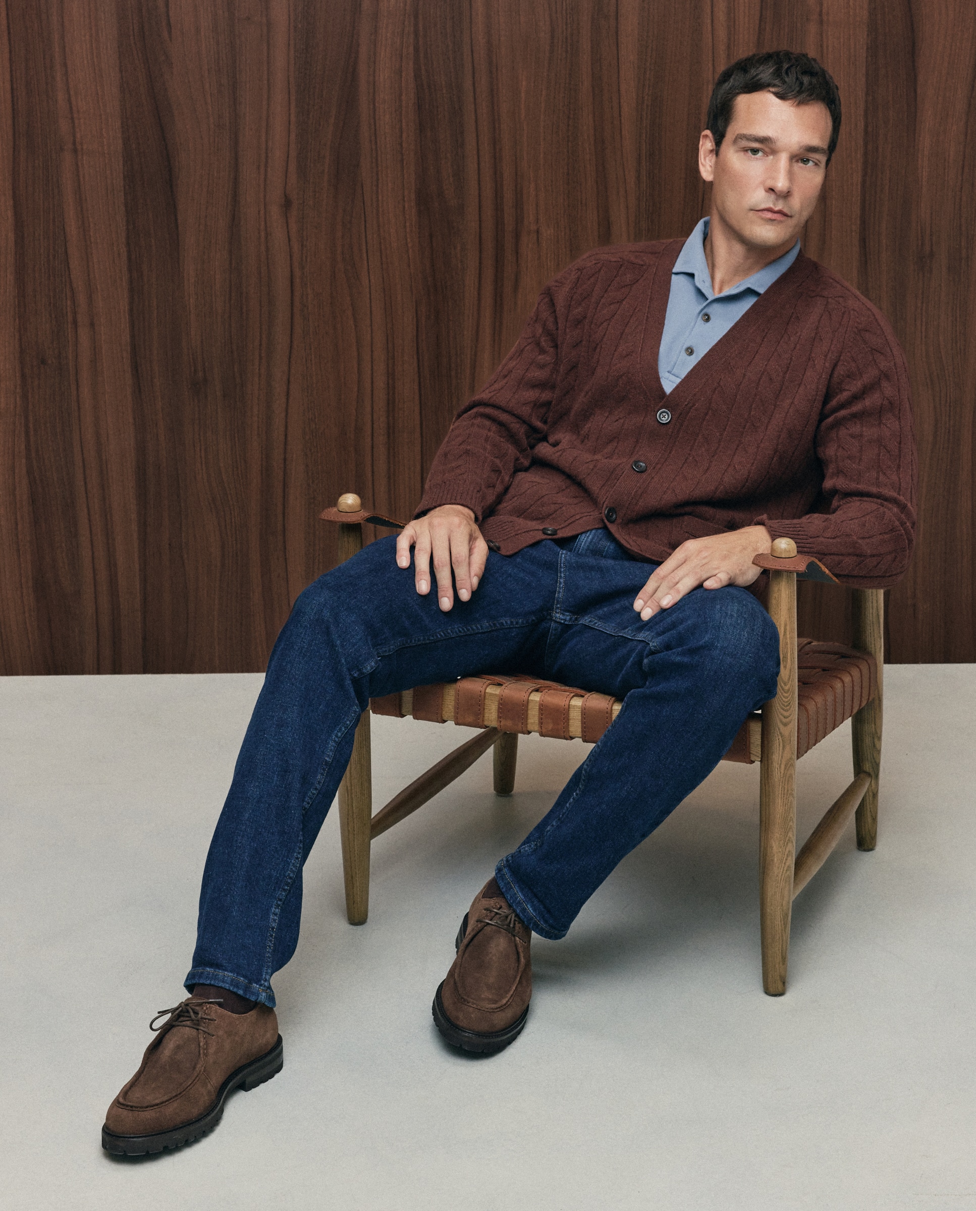 Cardigan botones ochos 100% lambswool de hombre - Emidio Tucci - Naranja Naranja-2