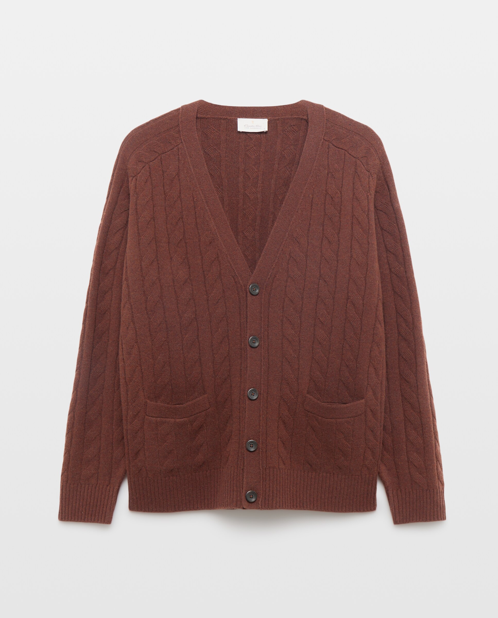 Cardigan de hombre botones fantasia ochos lambswool - Emidio Tucci - Naranja Naranja-1