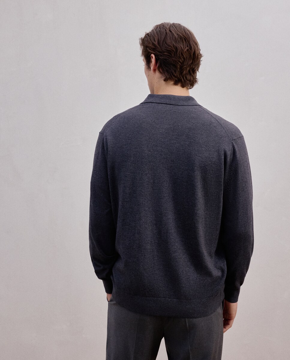 Casaco com Bolsos de Malha Cinzento-escuro-3