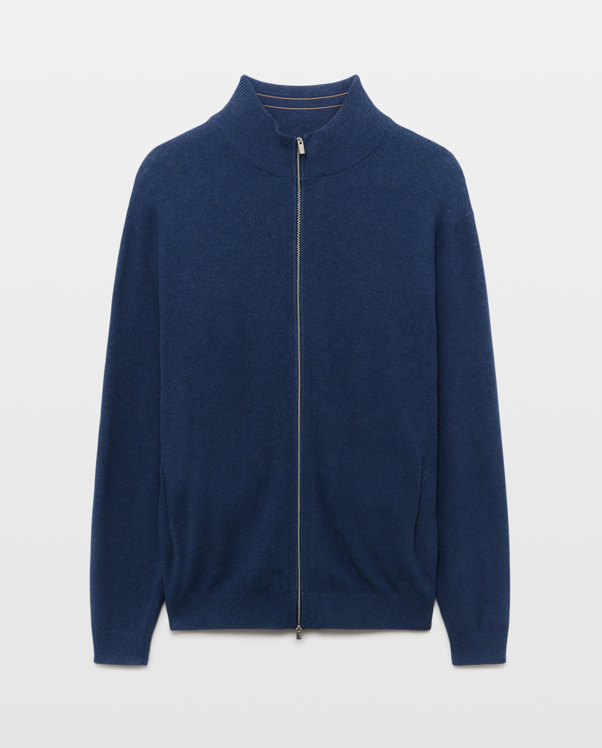 Cardigan cremallera estructura 100% algodón de hombre - Dustin - Azul Azul-4