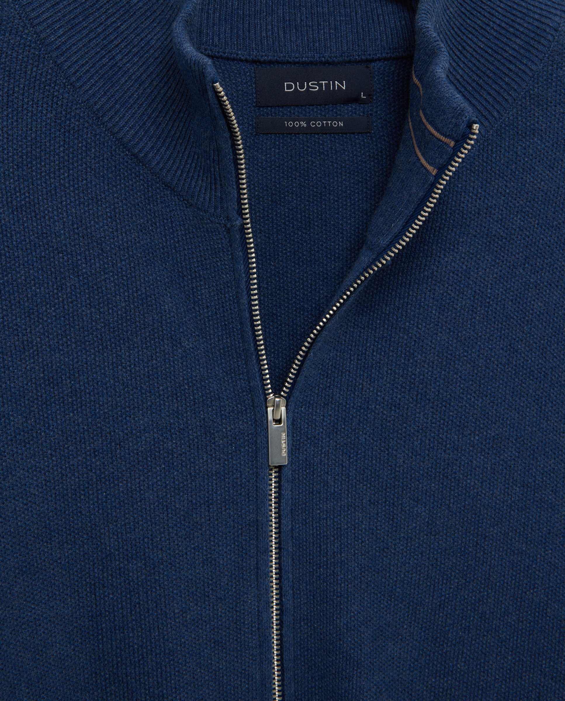 Cardigan cremallera estructura 100% algodón de hombre - Dustin - Azul Azul-5