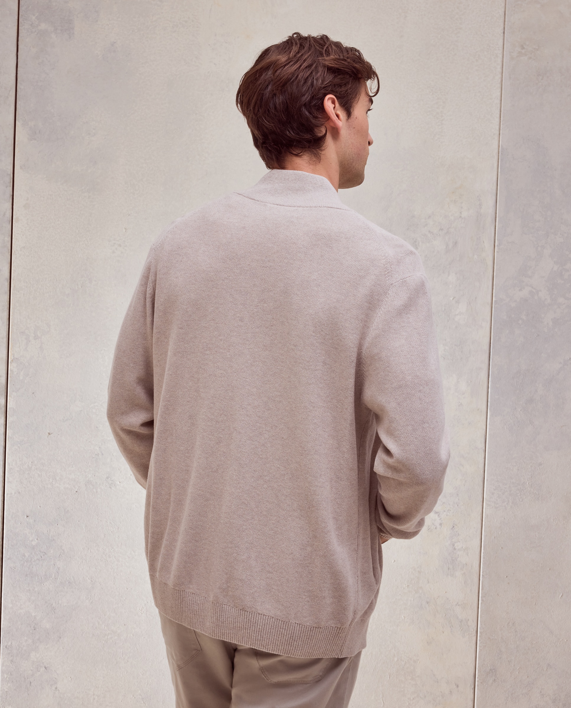 Cardigan cremallera estructura 100% algodón de hombre - Dustin - Crudo Crudo-3