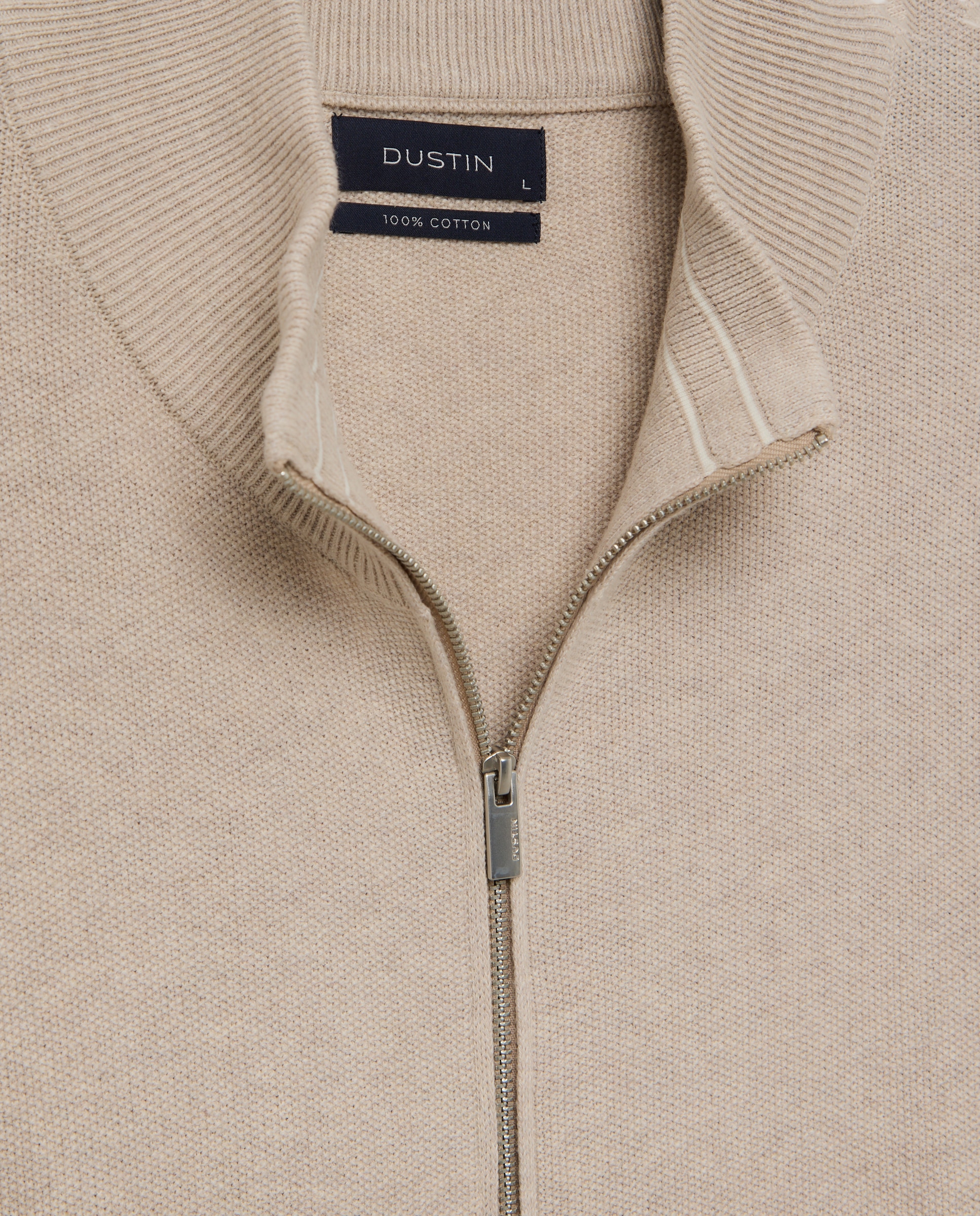Cardigan cremallera estructura 100% algodón de hombre - Dustin - Crudo Crudo-5