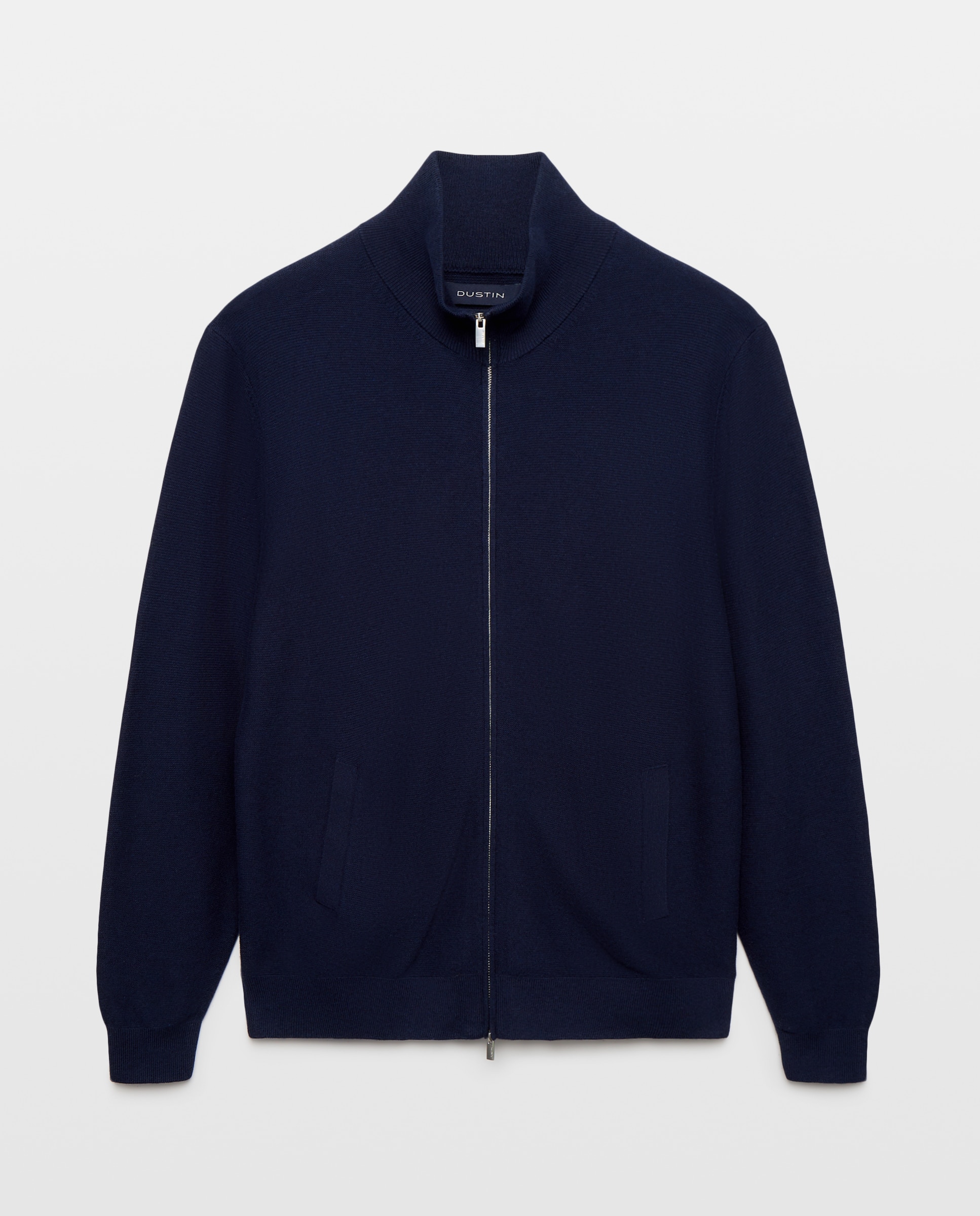 Cardigan cremallera estrucutura algodón - Dustin - cashmere de hombre - Azul marino Azul marino-4