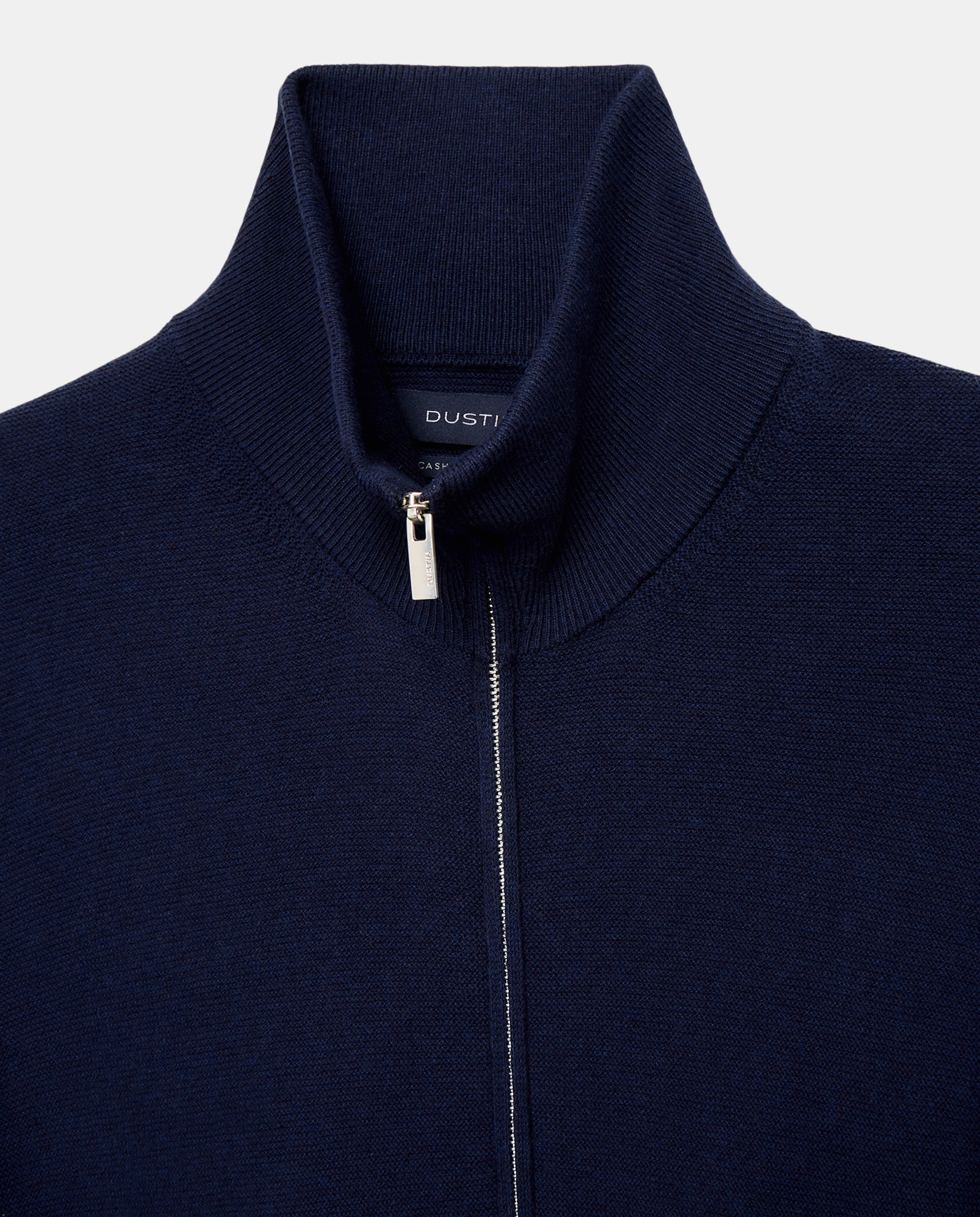 Cardigan cremallera estrucutura algodón - Dustin - cashmere de hombre - Azul marino Azul marino-5