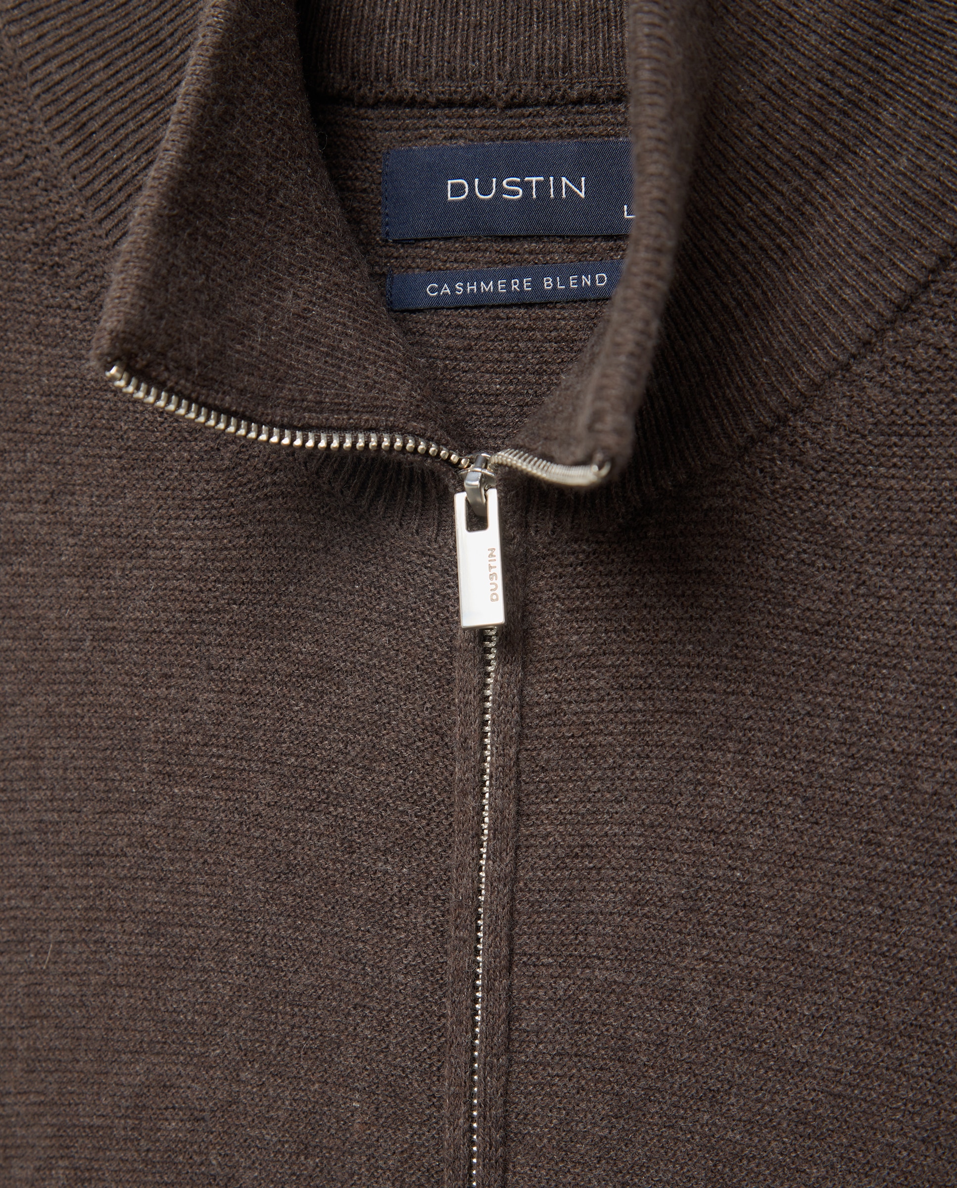 Cardigan cremallera estrucutura algodón - Dustin - cashmere de hombre - Marrón oscuro Marrón oscuro-5