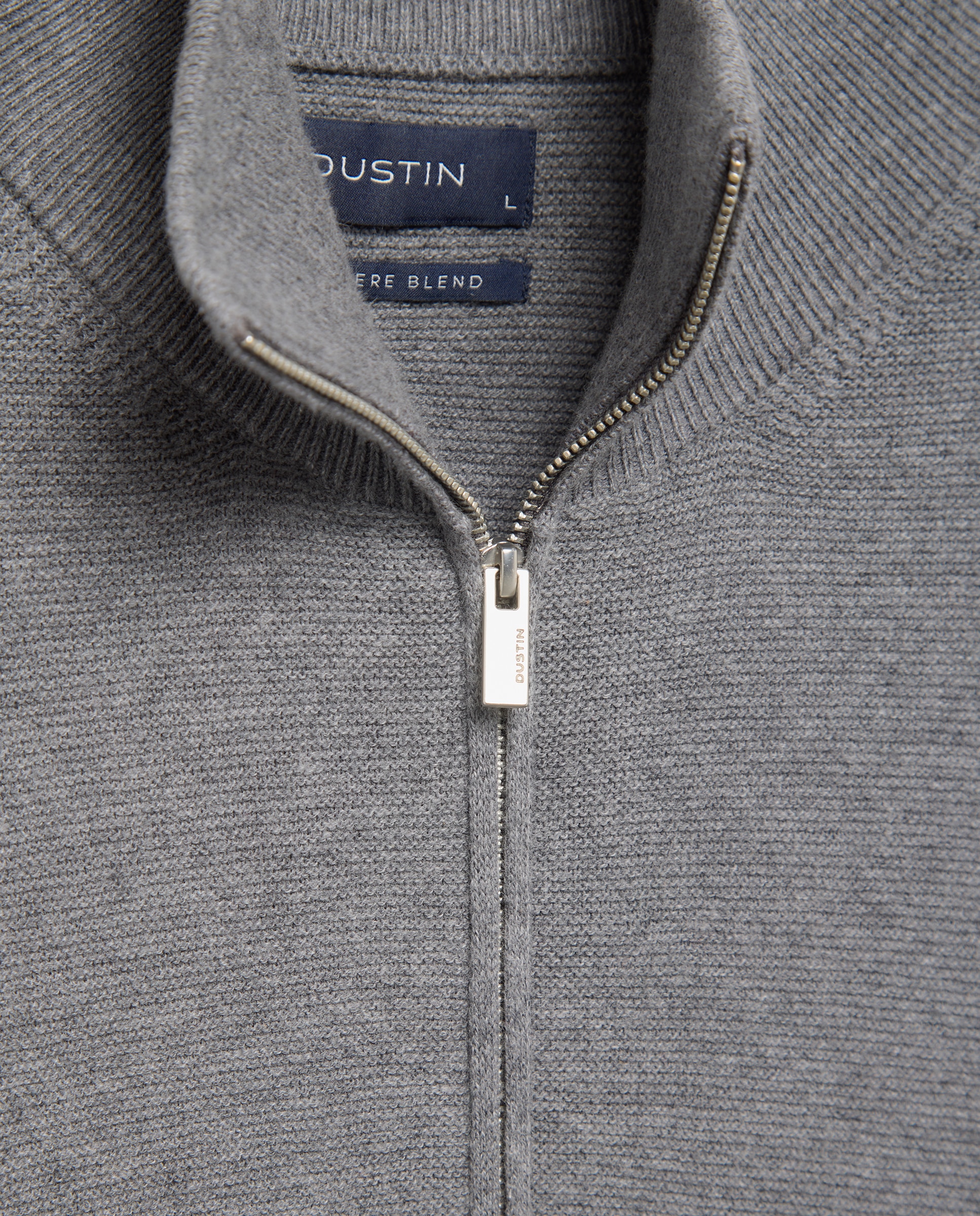 Cardigan cremallera estrucutura algodón - Dustin - cashmere de hombre - Gris oscuro Gris oscuro-5