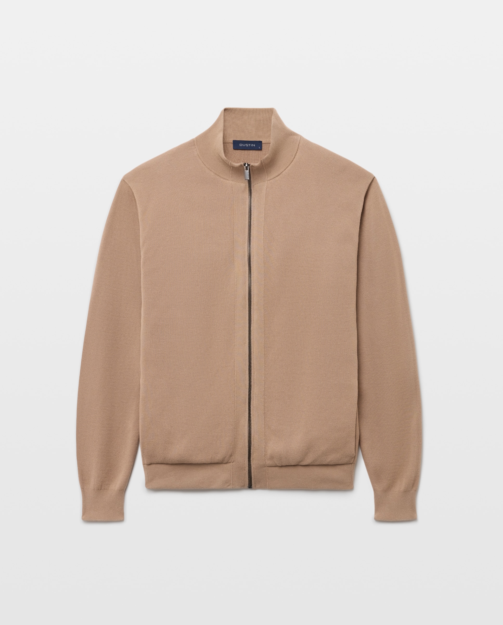 Cardigan cremallera acolchado interior 100% algodón de hombre - Dustin - Marrón claro Marrón claro-4