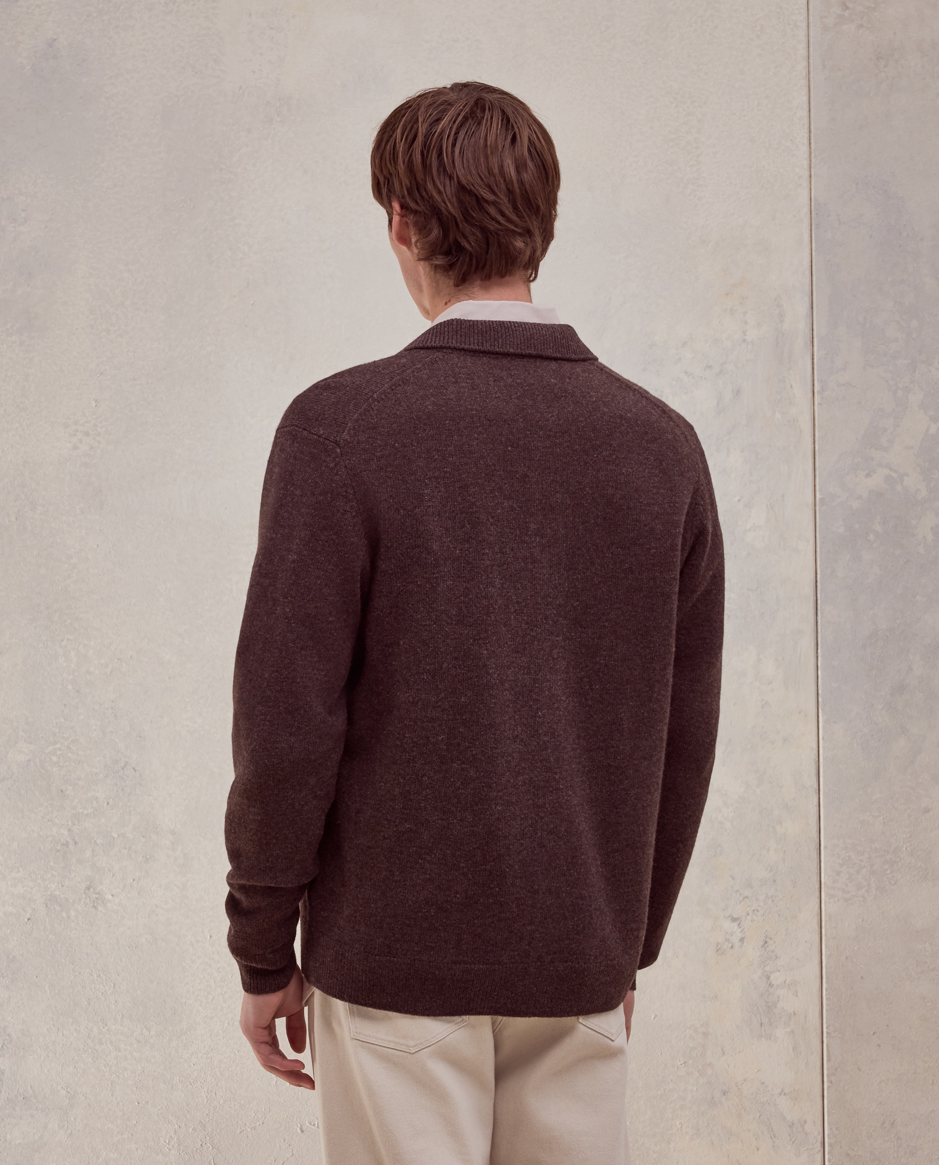 Imagen 3 de Cardigan botones liso 100% lambswool de hombre - Dustin - Marrón Marrón