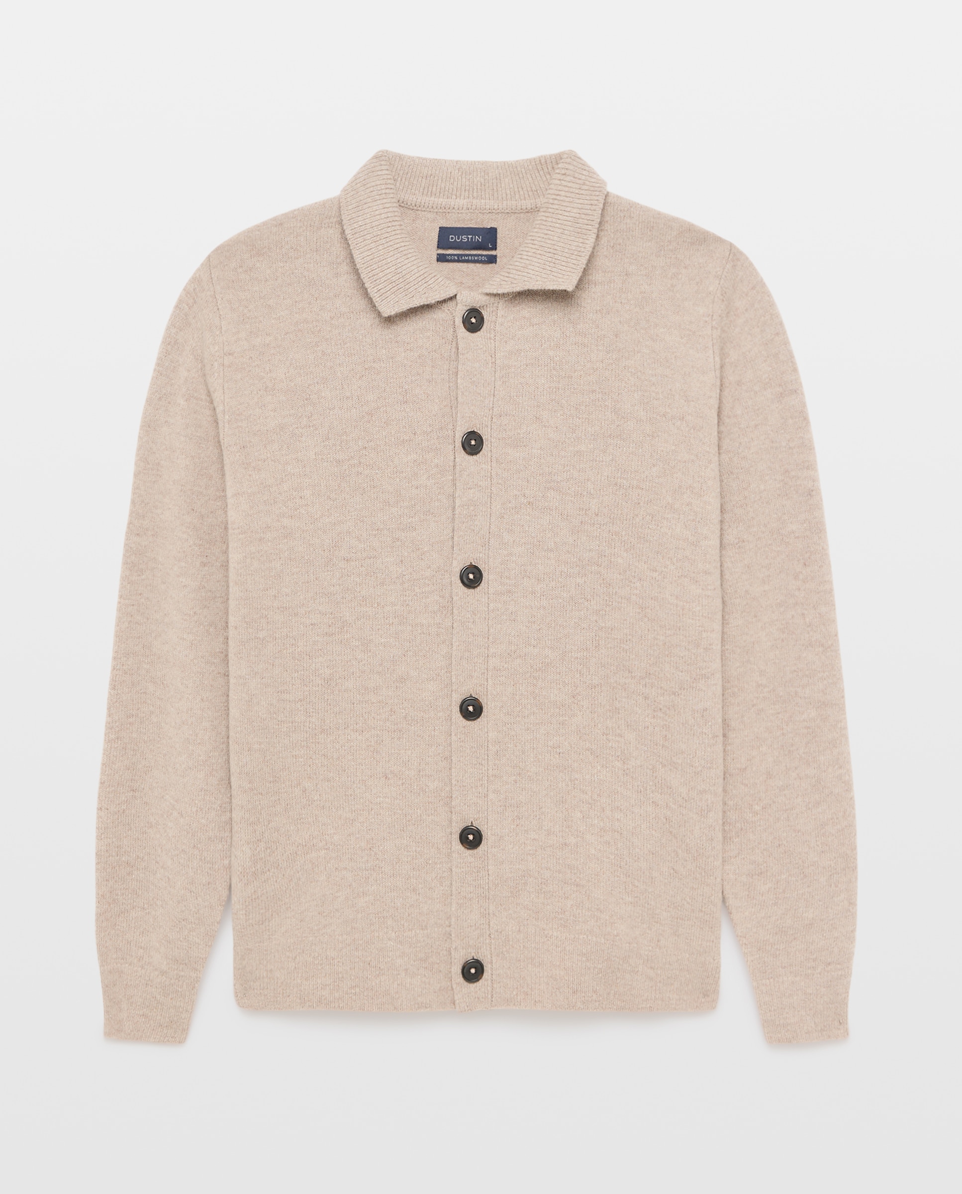 Imagen 4 de Cardigan botones liso 100% lambswool de hombre - Dustin - Marrón claro Marrón claro