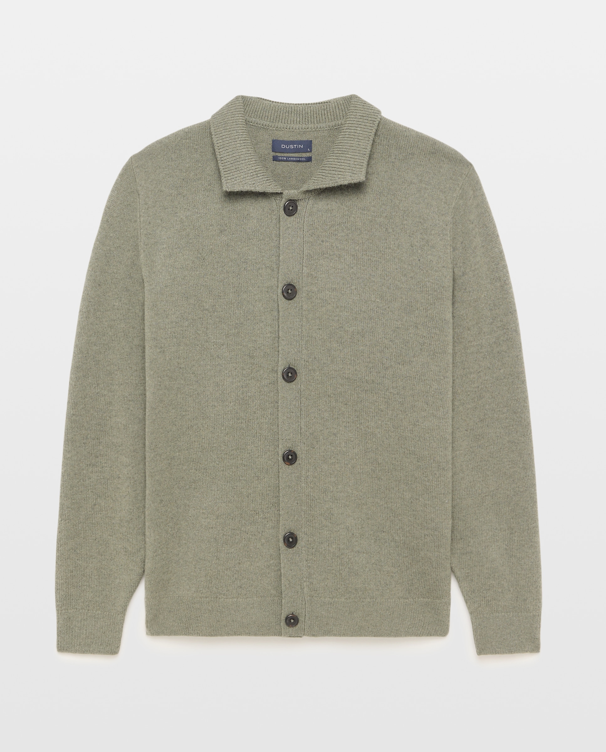 Imagen 4 de Cardigan botones liso 100% lambswool de hombre - Dustin - Verde claro Verde claro