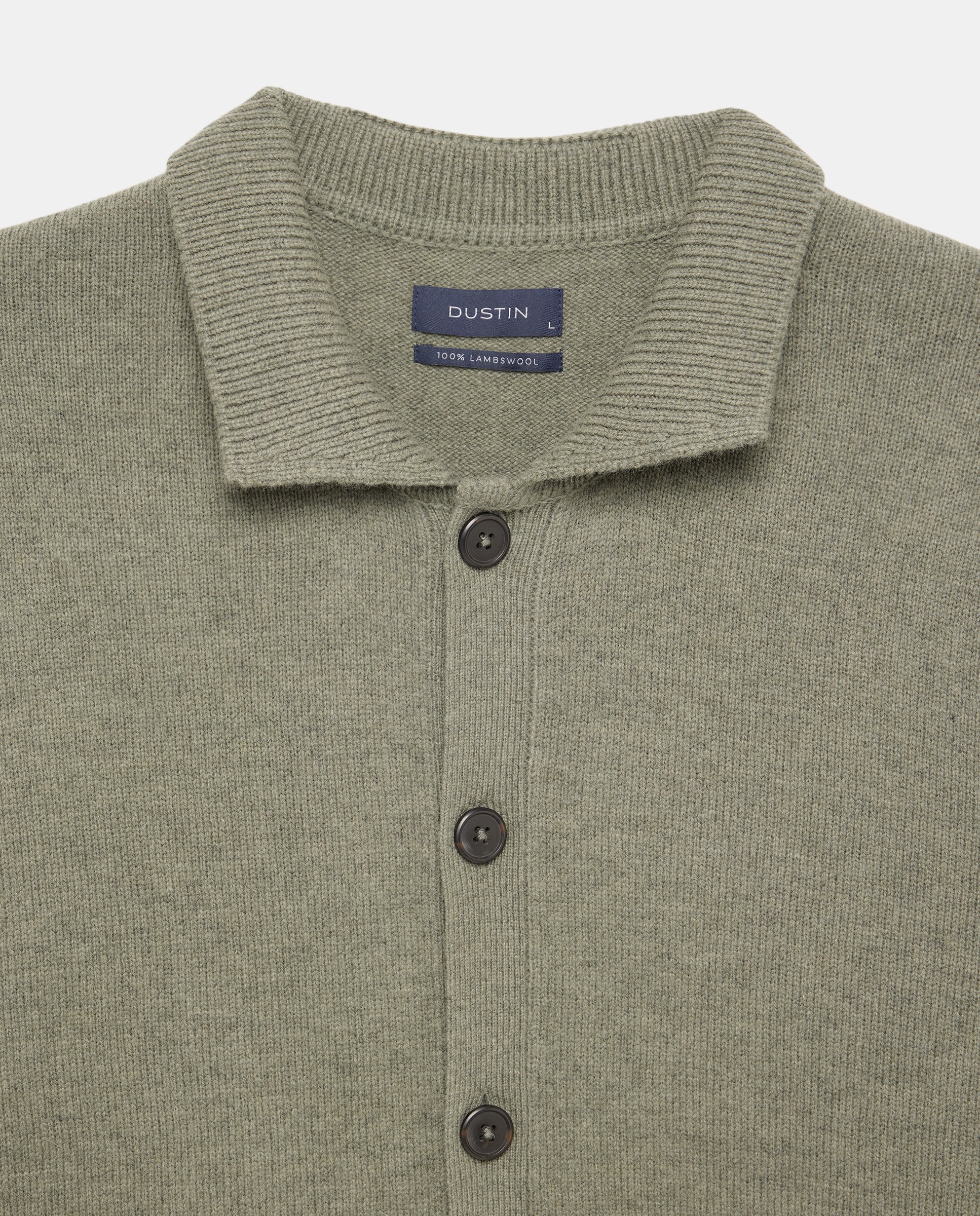 Imagen 5 de Cardigan botones liso 100% lambswool de hombre - Dustin - Verde claro Verde claro