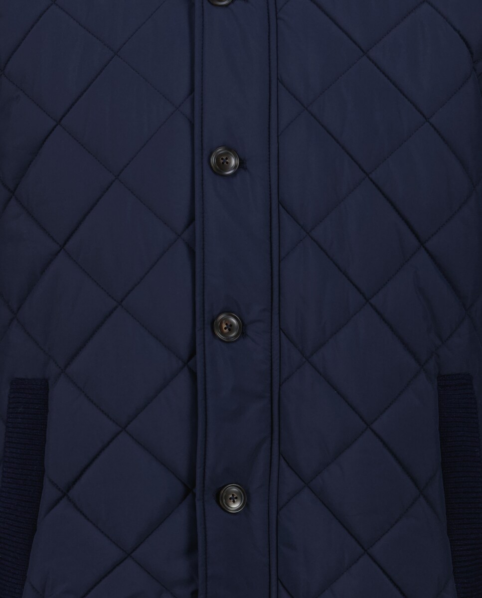 Cardigan com Fecho de Correr à Frente e em Nylon Azul-marinho-6