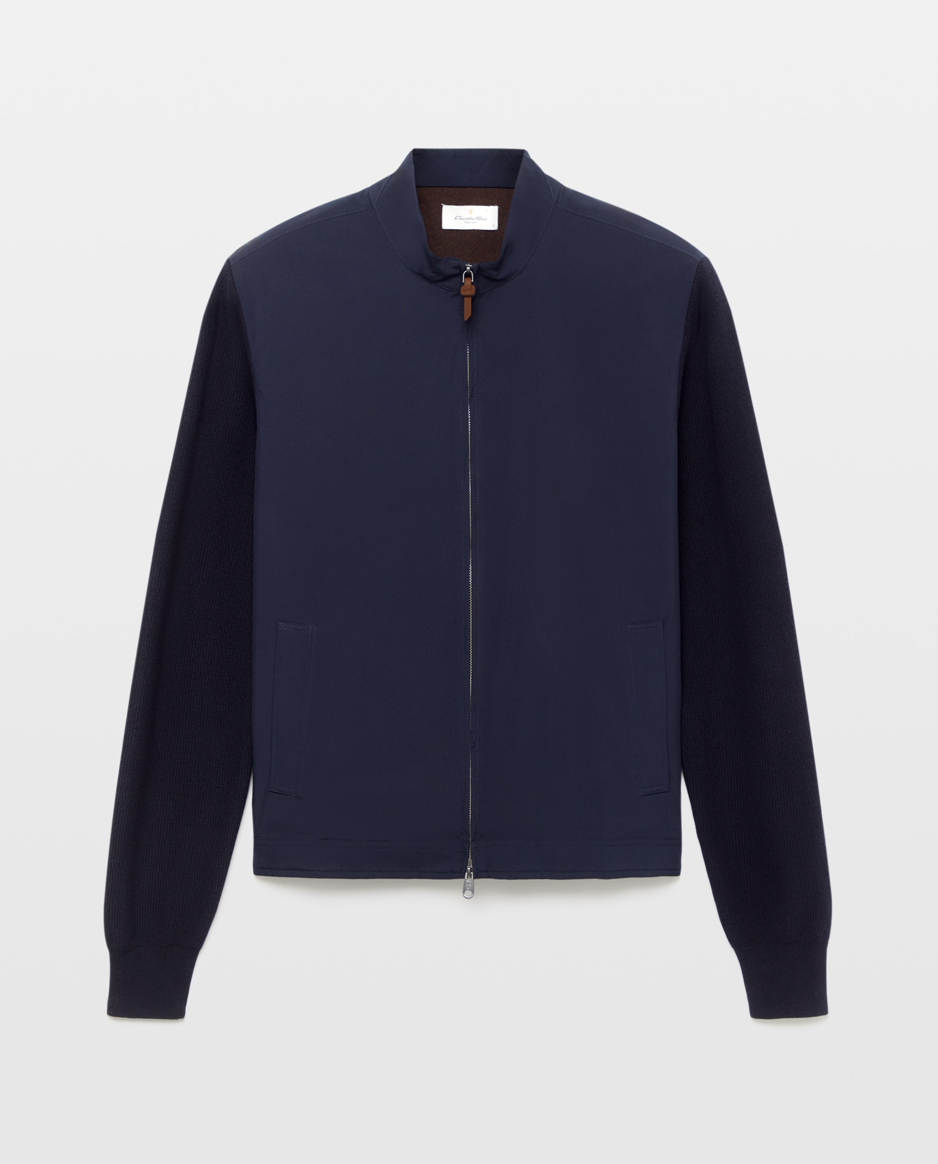 Cardigan delantero nylon fina de hombre - Emidio Tucci - Azul marino Azul marino-5