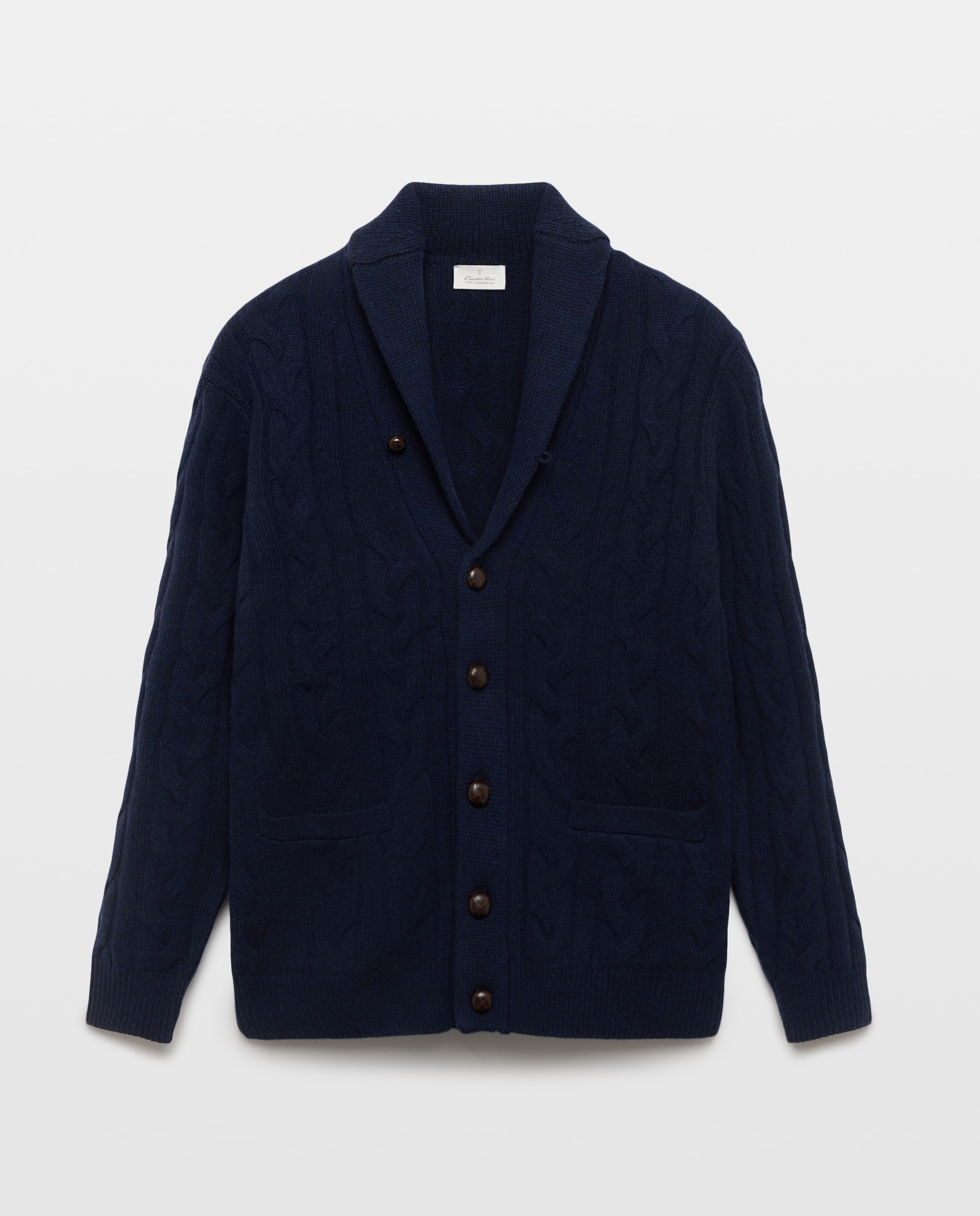 Cardigande hombre botones cuello solapa fantasia ochos - Emidio Tucci - Azul marino Azul marino-1
