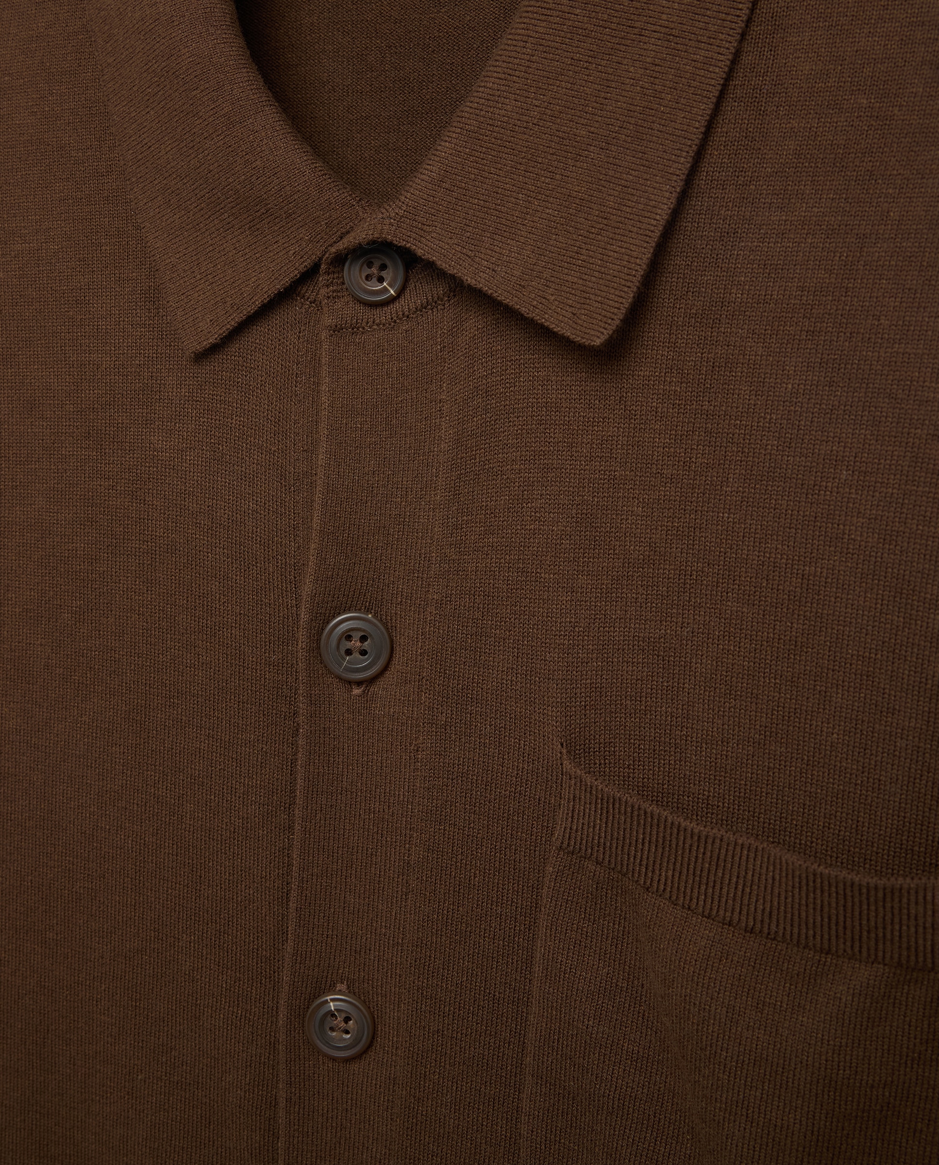 Cardigan de Algodão/Seda com Botões Castanho-escuro-5