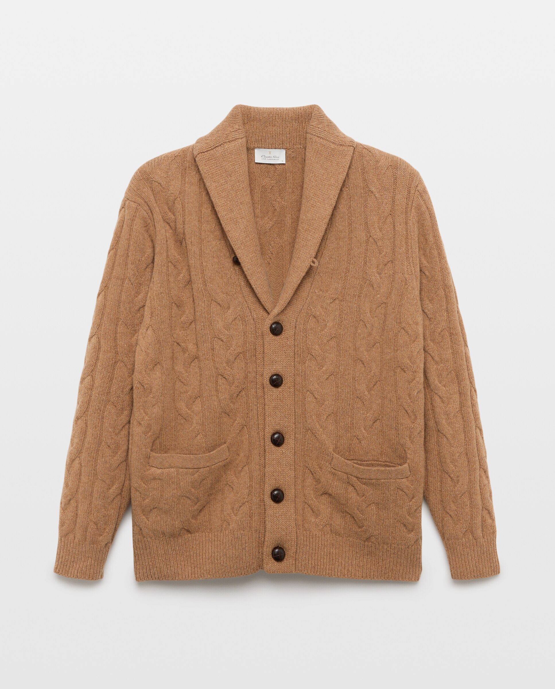 Cardigande hombre botones cuello solapa fantasia ochos - Emidio Tucci - Camel Camel-1