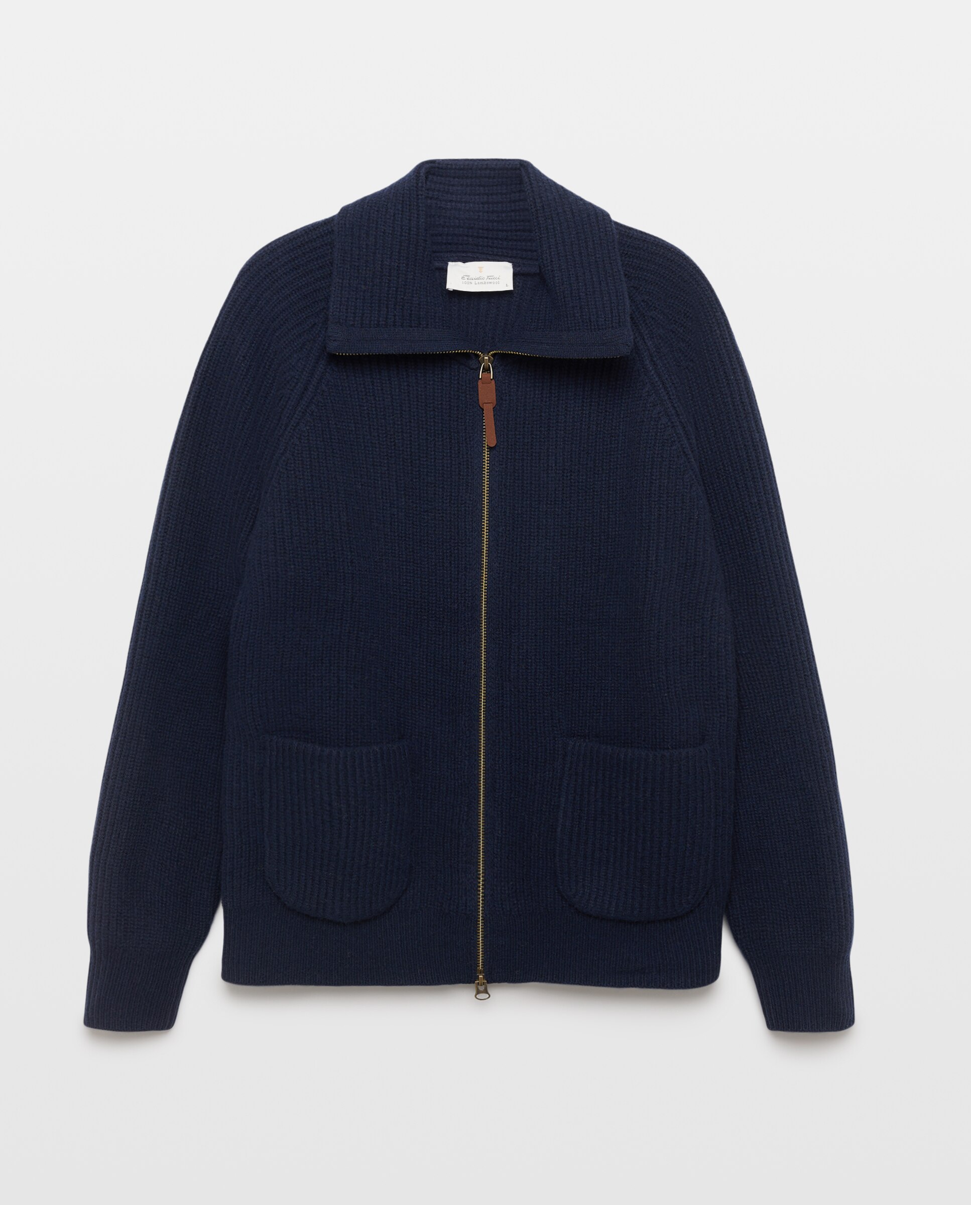 Cardigan de hombre cremallera punto canale - Emidio Tucci - Azul marino Azul marino-1