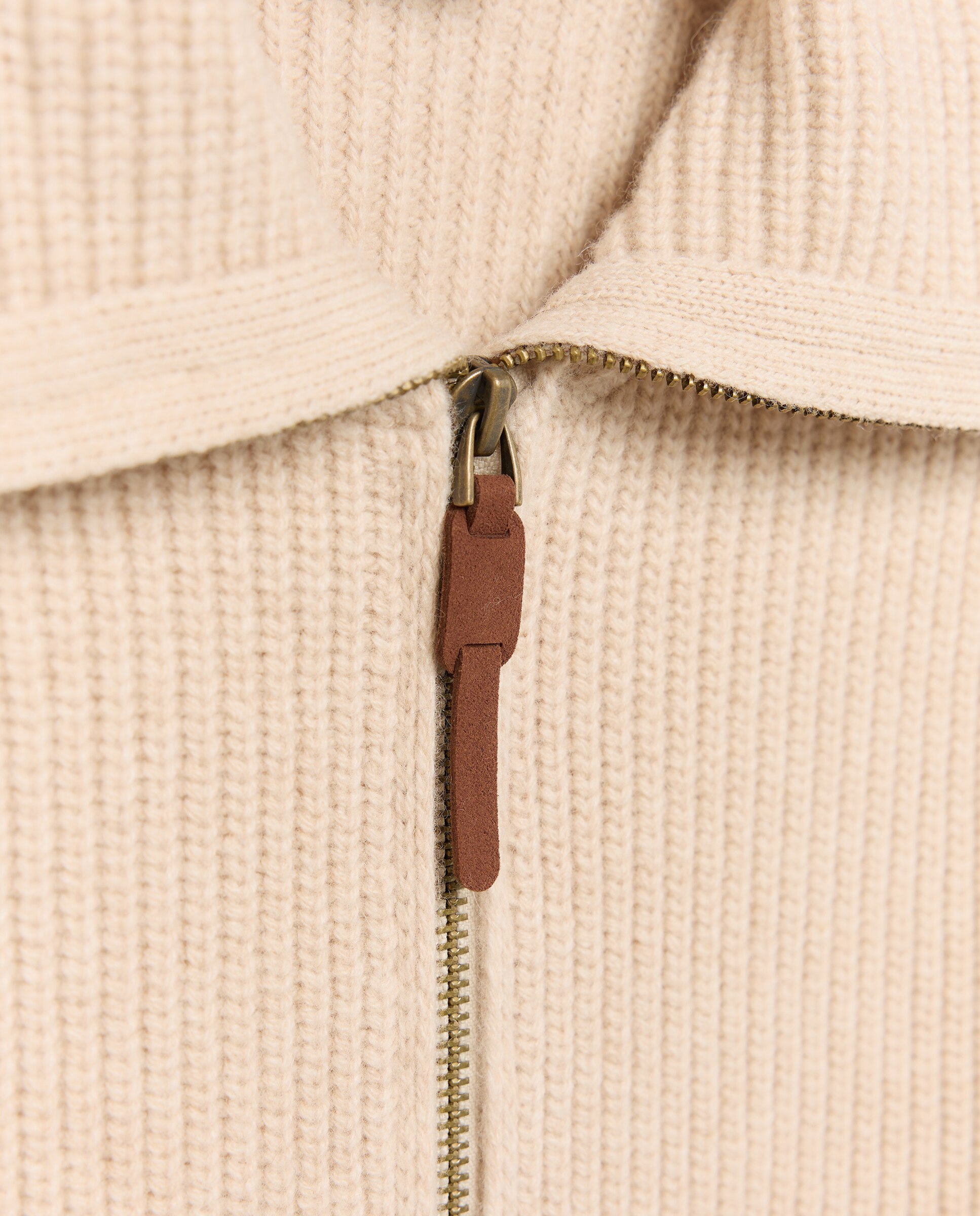 Cardigan de hombre cremallera punto canale - Emidio Tucci - Beige Beige-2