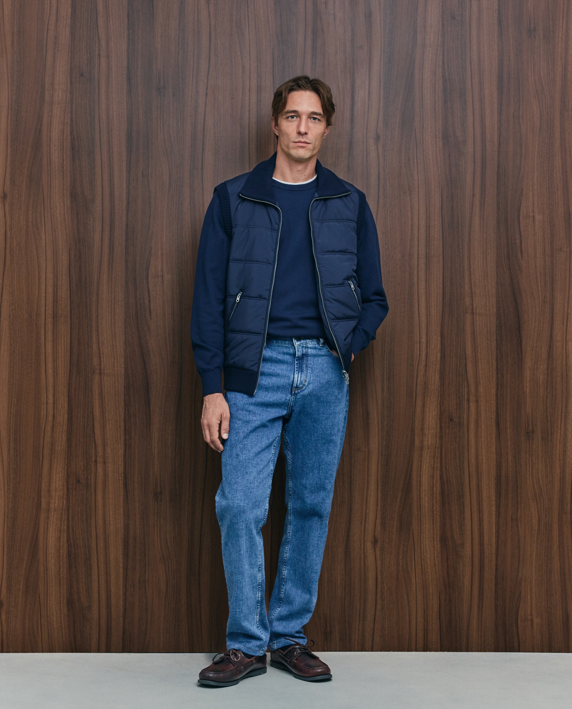 Chaleco de hombre cremallera delantero nylon - Emidio Tucci - Azul marino Azul marino-1