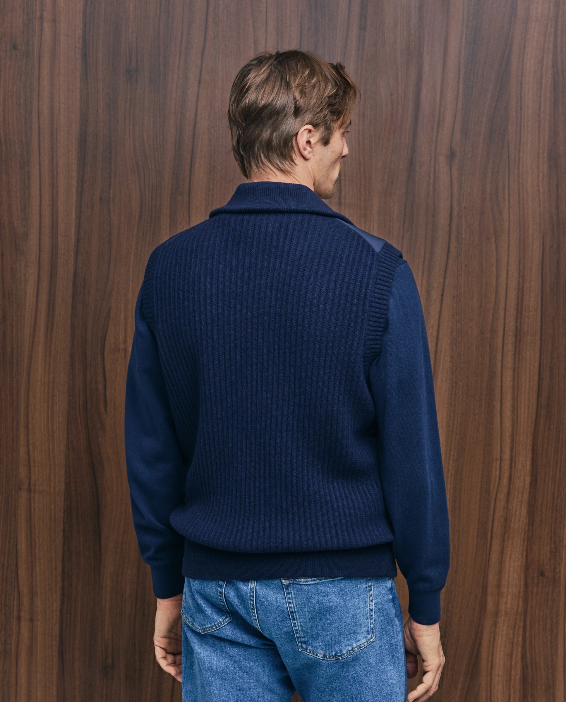 Chaleco de hombre cremallera delantero nylon - Emidio Tucci - Azul marino Azul marino-3