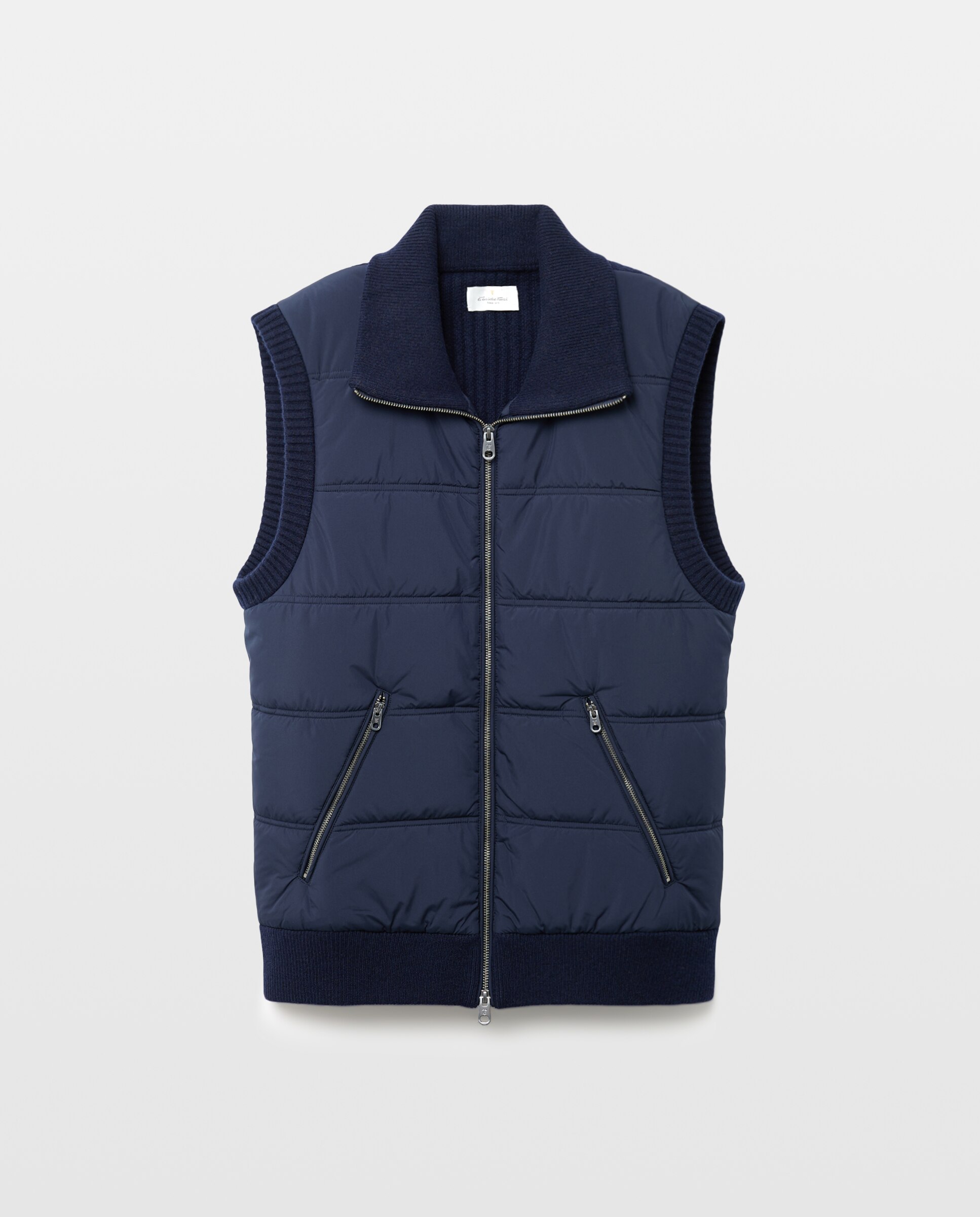 Chaleco de hombre cremallera delantero nylon - Emidio Tucci - Azul marino Azul marino-4