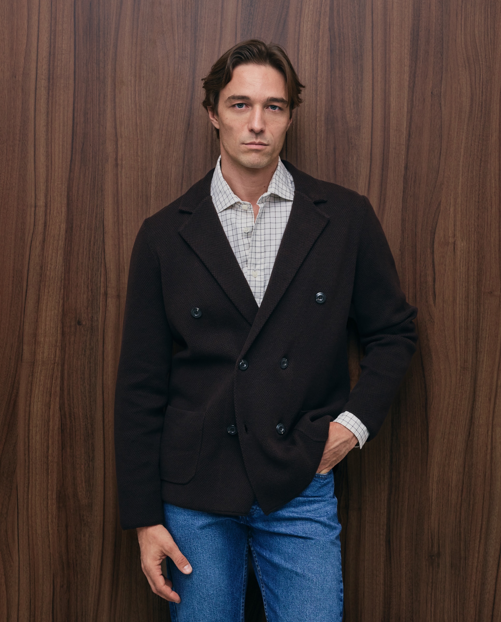 Cardigan cruzado algodón/lino de hombre - Emidio Tucci - Marrón Marrón-2