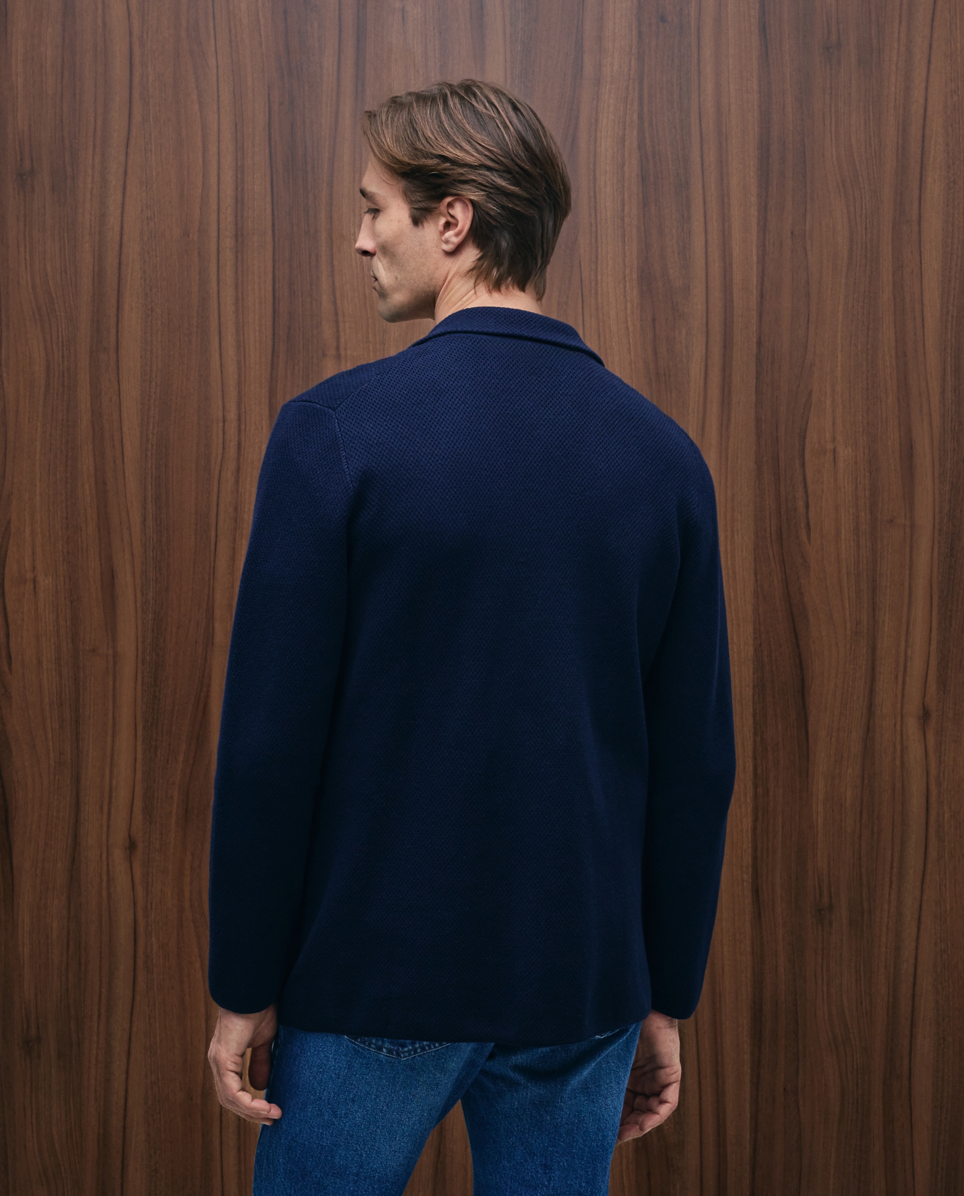 Cardigan com Botões Cruzado Azul-marinho-3