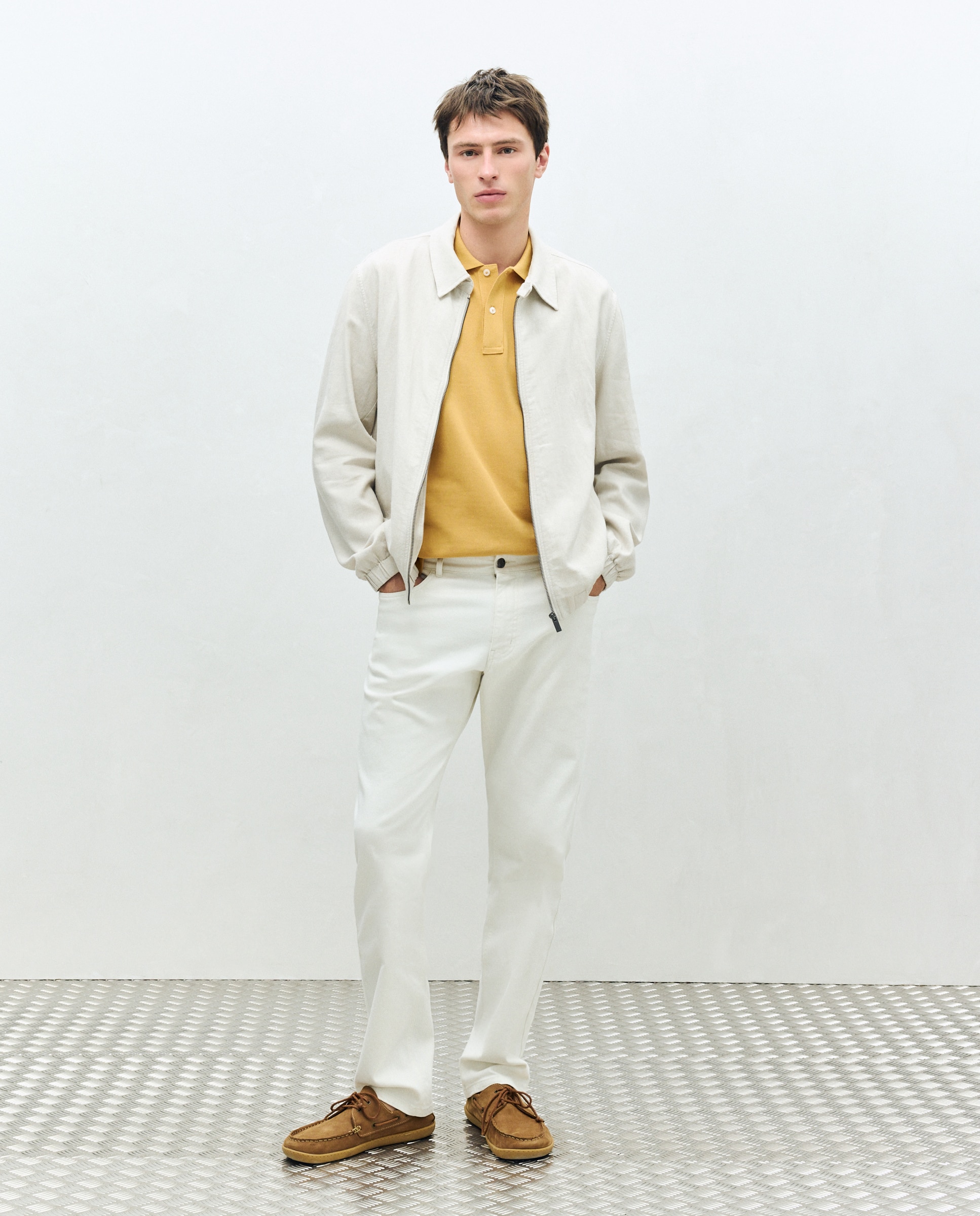 Polo de Manga Curta Mostarda-3