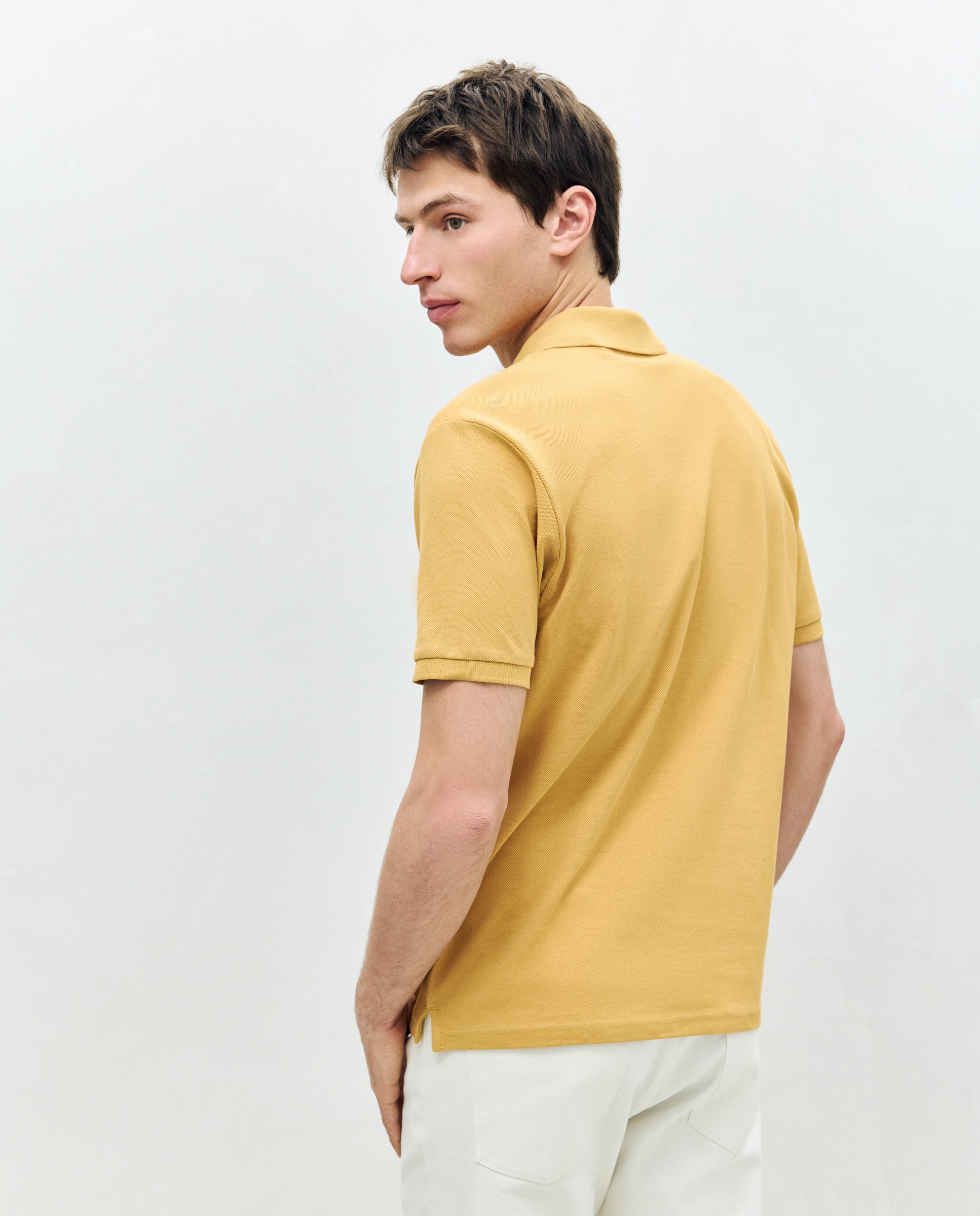 Polo de Manga Curta Mostarda-4