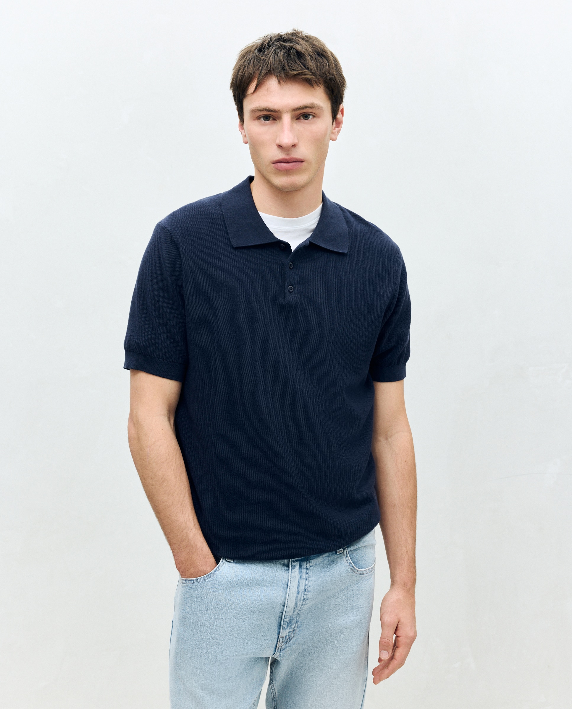 Dustin - Polo manga corta tricot de hombre.