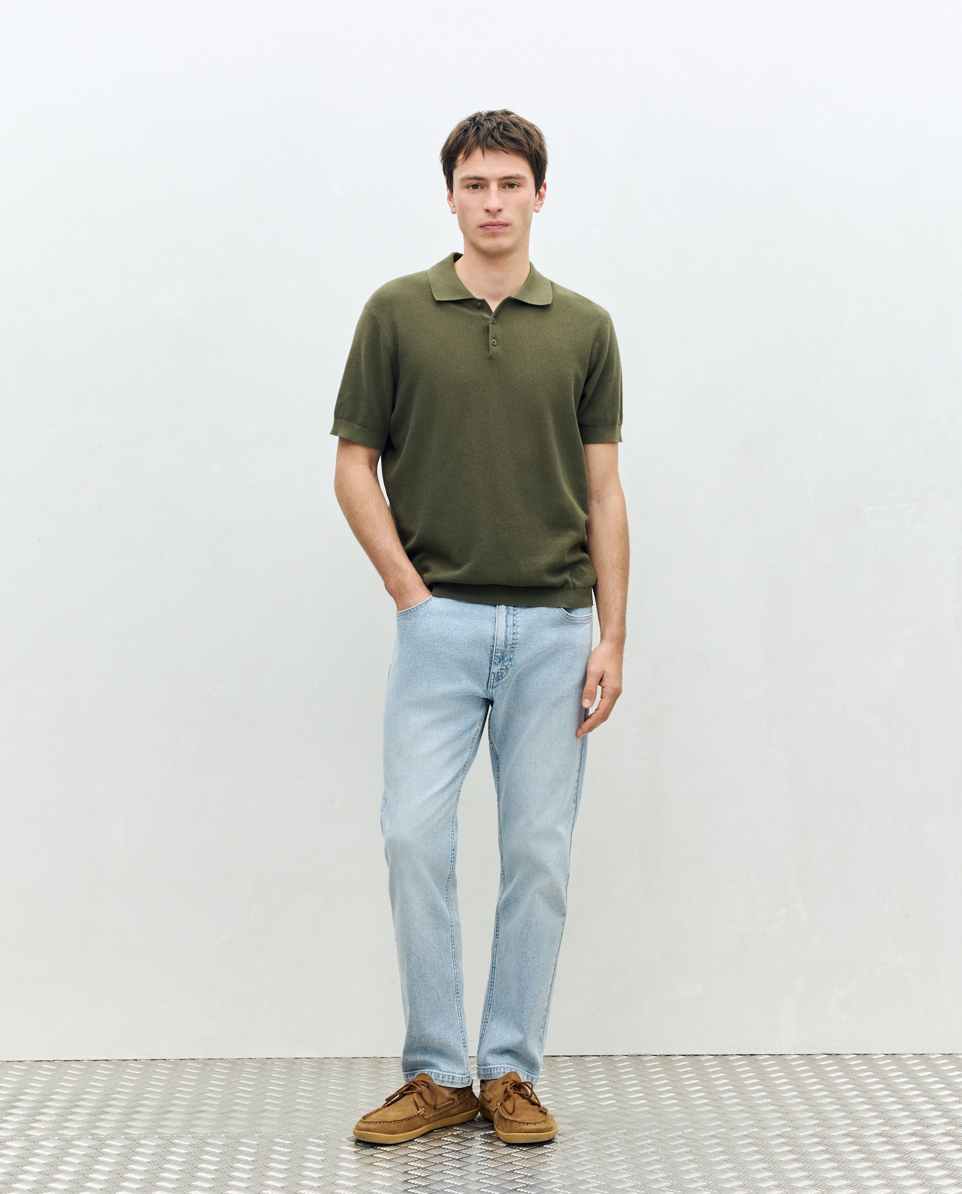 Polo manga corta tricot de hombre - Dustin - Verde Verde-3