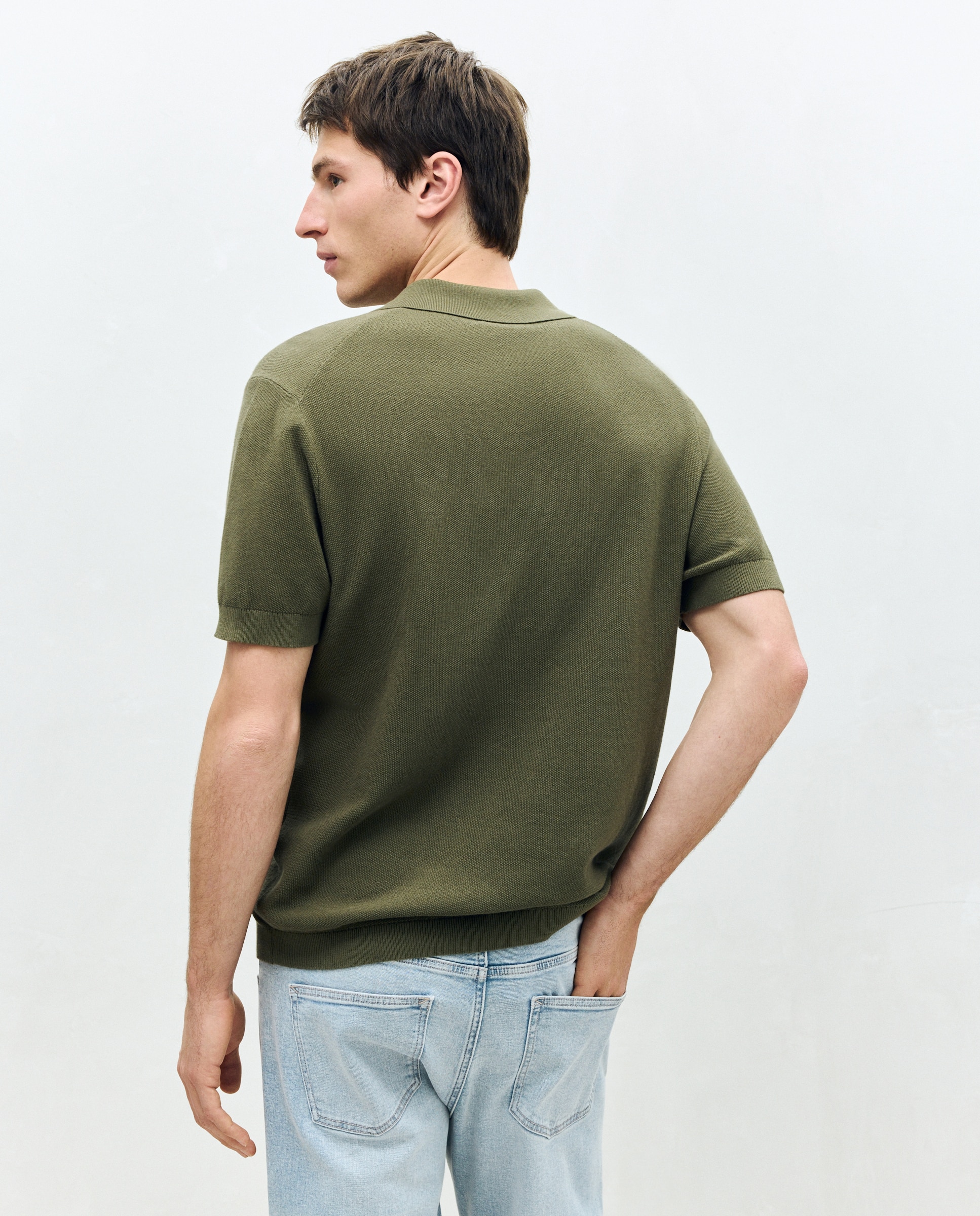 Polo manga corta tricot de hombre - Dustin - Verde Verde-4