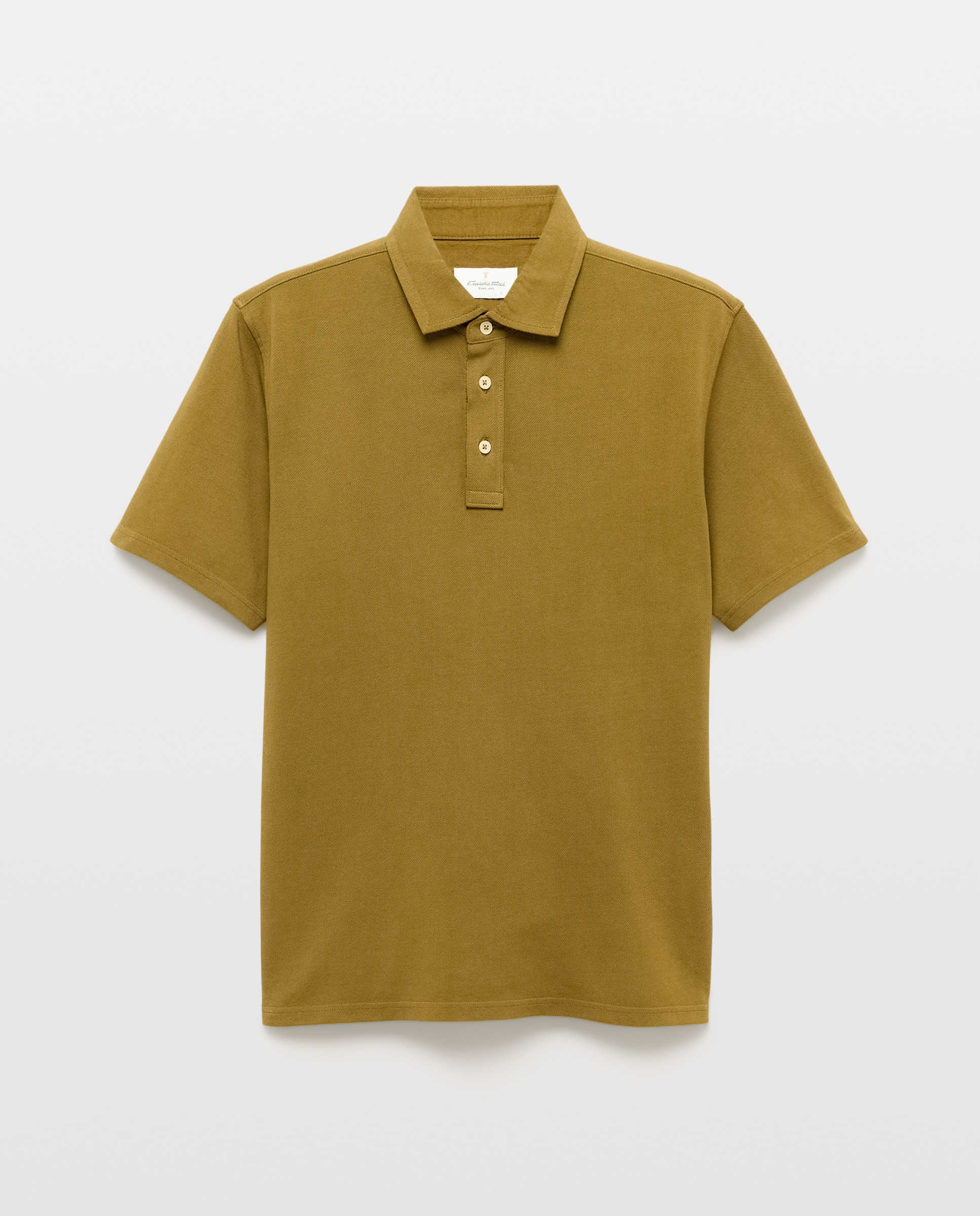 Polo Piqué Liso Garment Dye com Manga Curta Verde-4
