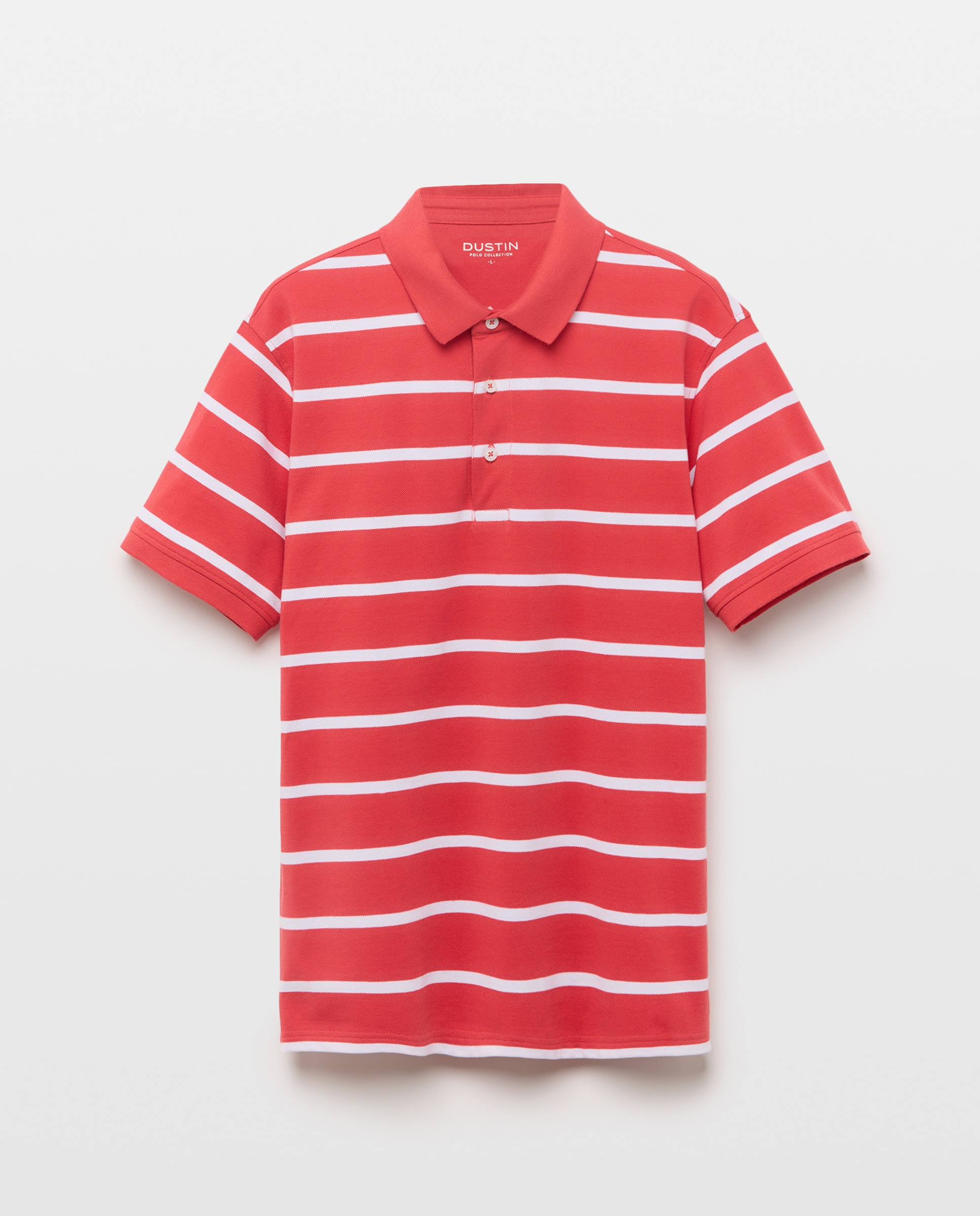 Polo manga corta rayas piqué de hombre - Dustin - Rojo Rojo-4