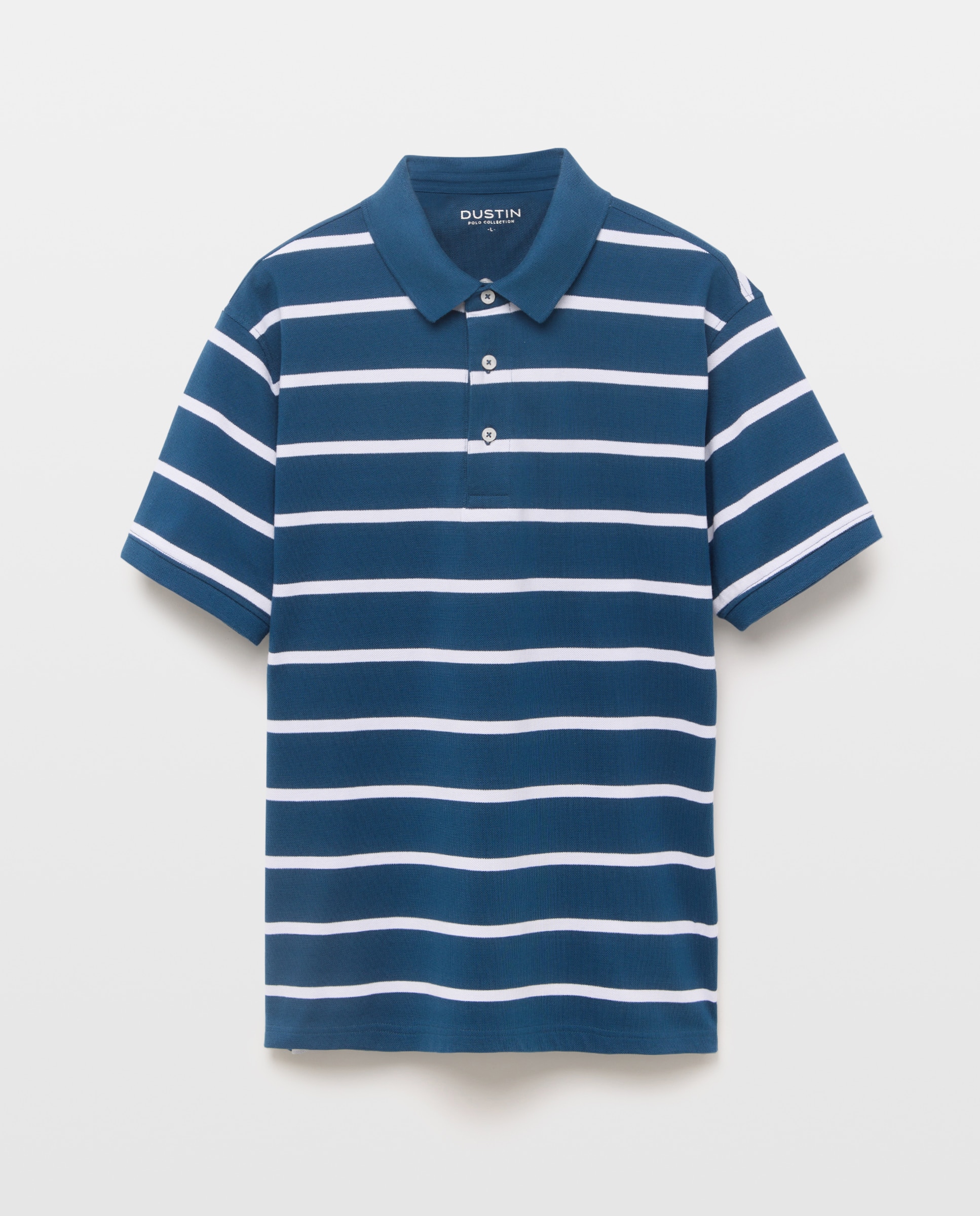 Polo manga corta rayas piqué de hombre - Dustin - Azul marino Azul marino-4