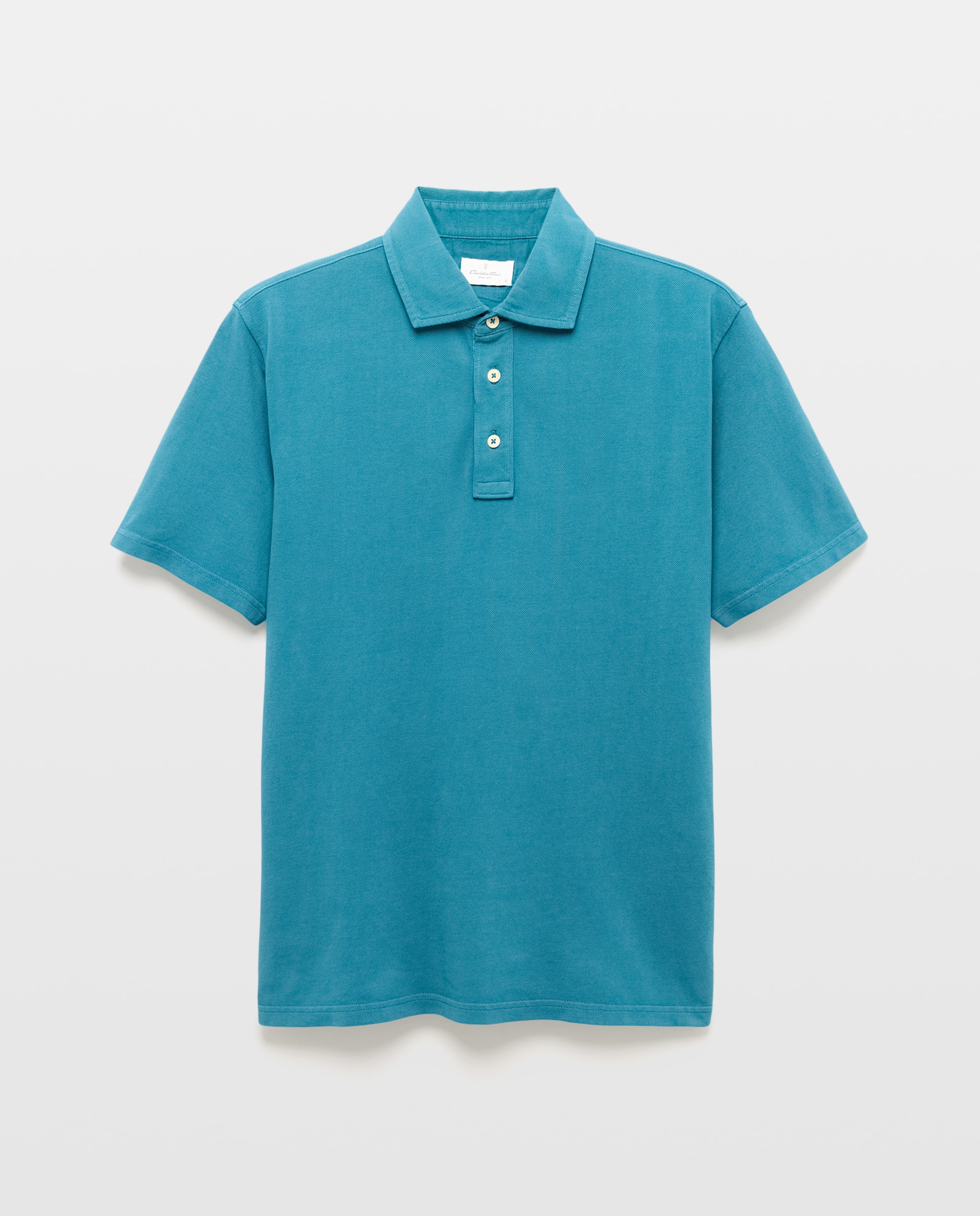 Polo de hombre manga corta piqué liso garment dye - Emidio Tucci - Verde Verde-4
