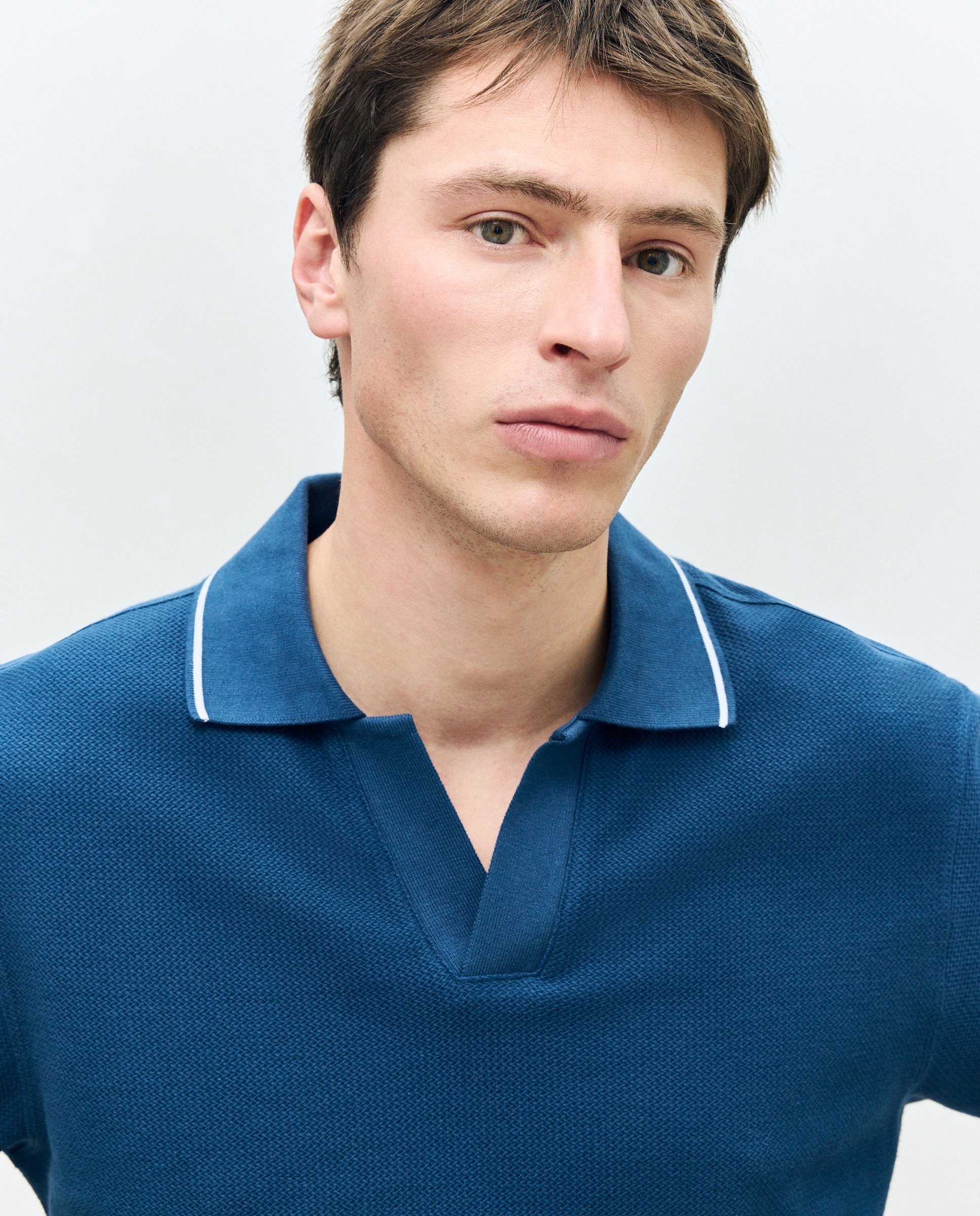 Polo manga corta estructura de hombre - Dustin - Azul marino Azul marino-2