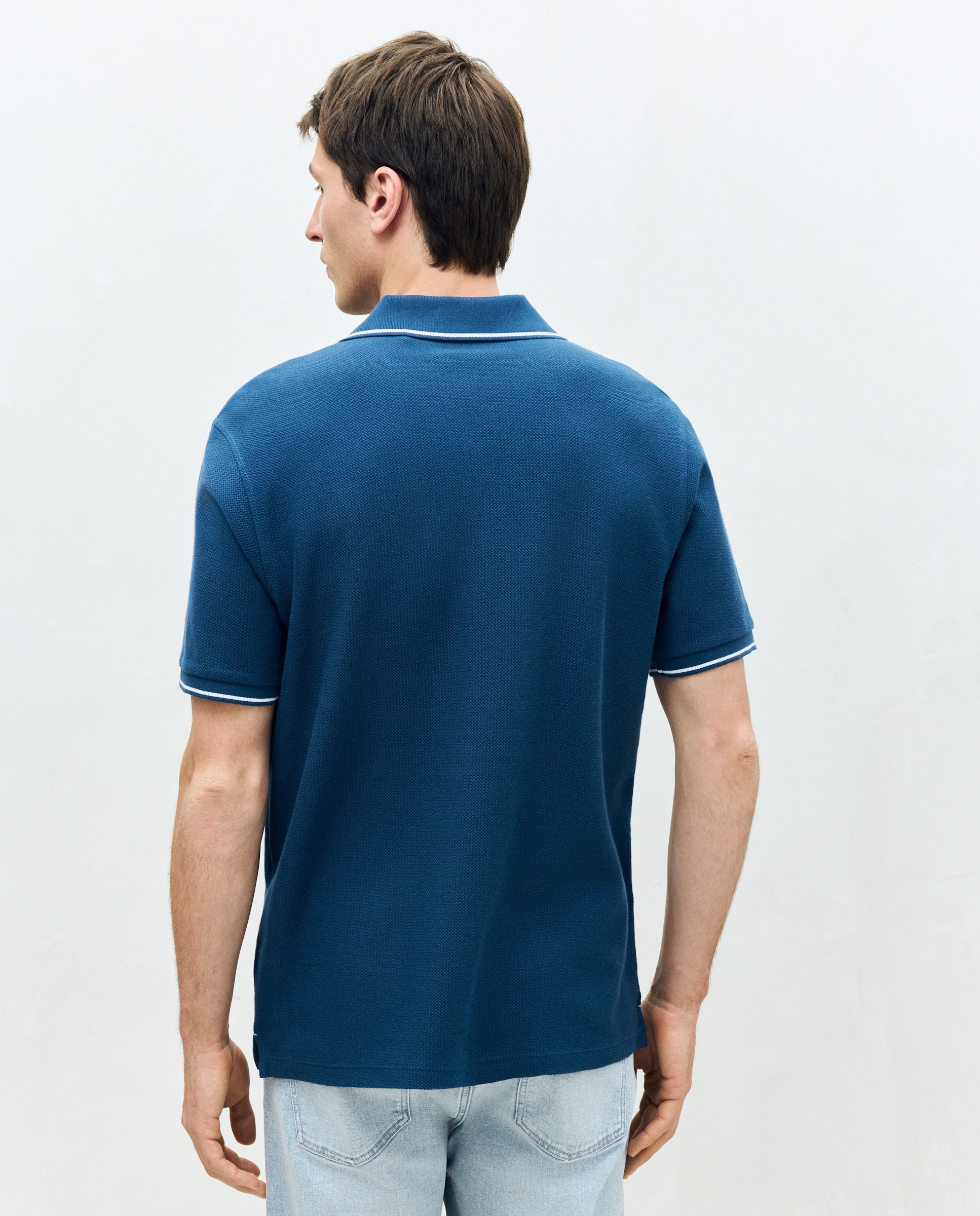 Polo manga corta estructura de hombre - Dustin - Azul marino Azul marino-3