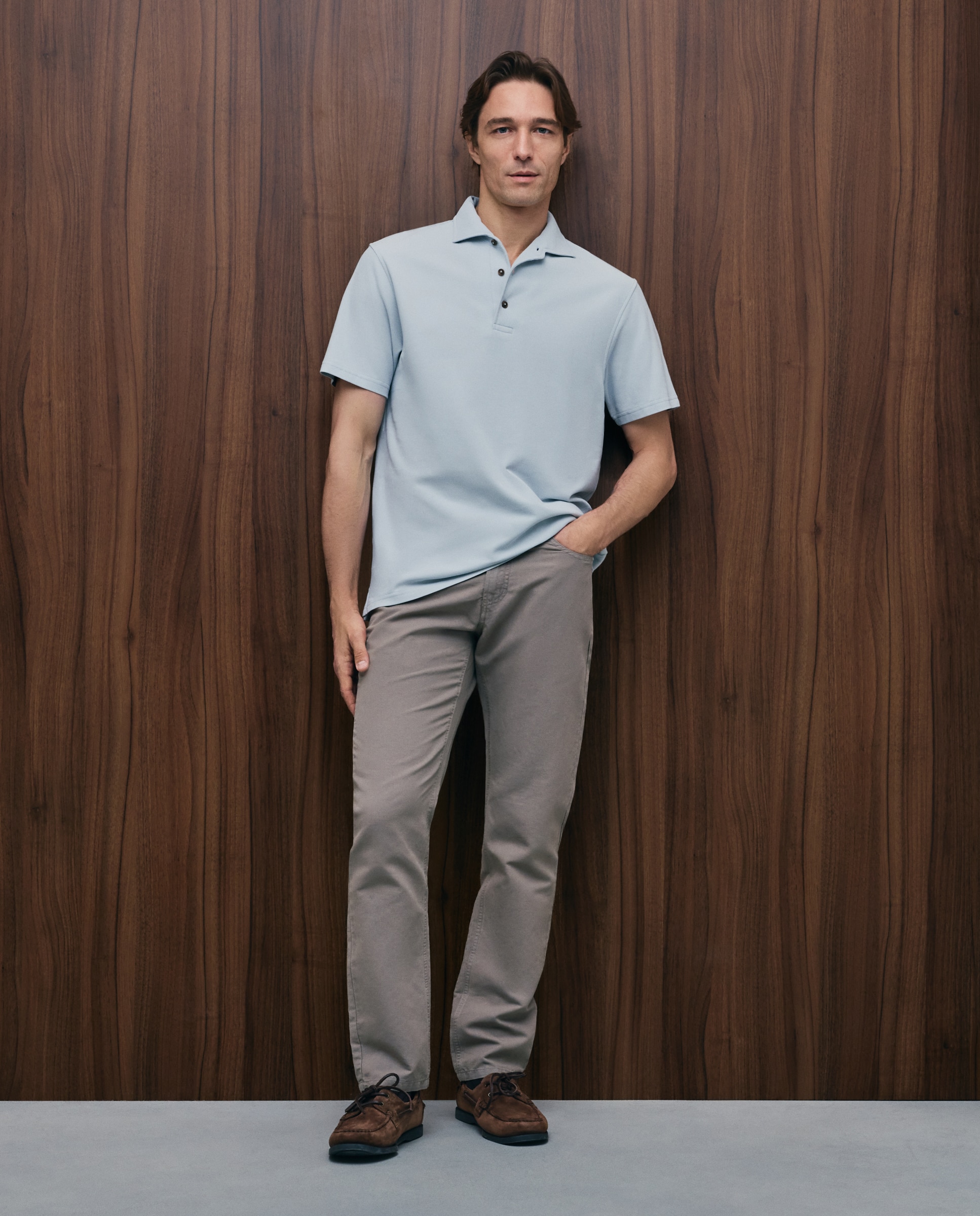 Polo pique 100% algodón de hombre - Emidio Tucci - Azul claro Azul claro-2