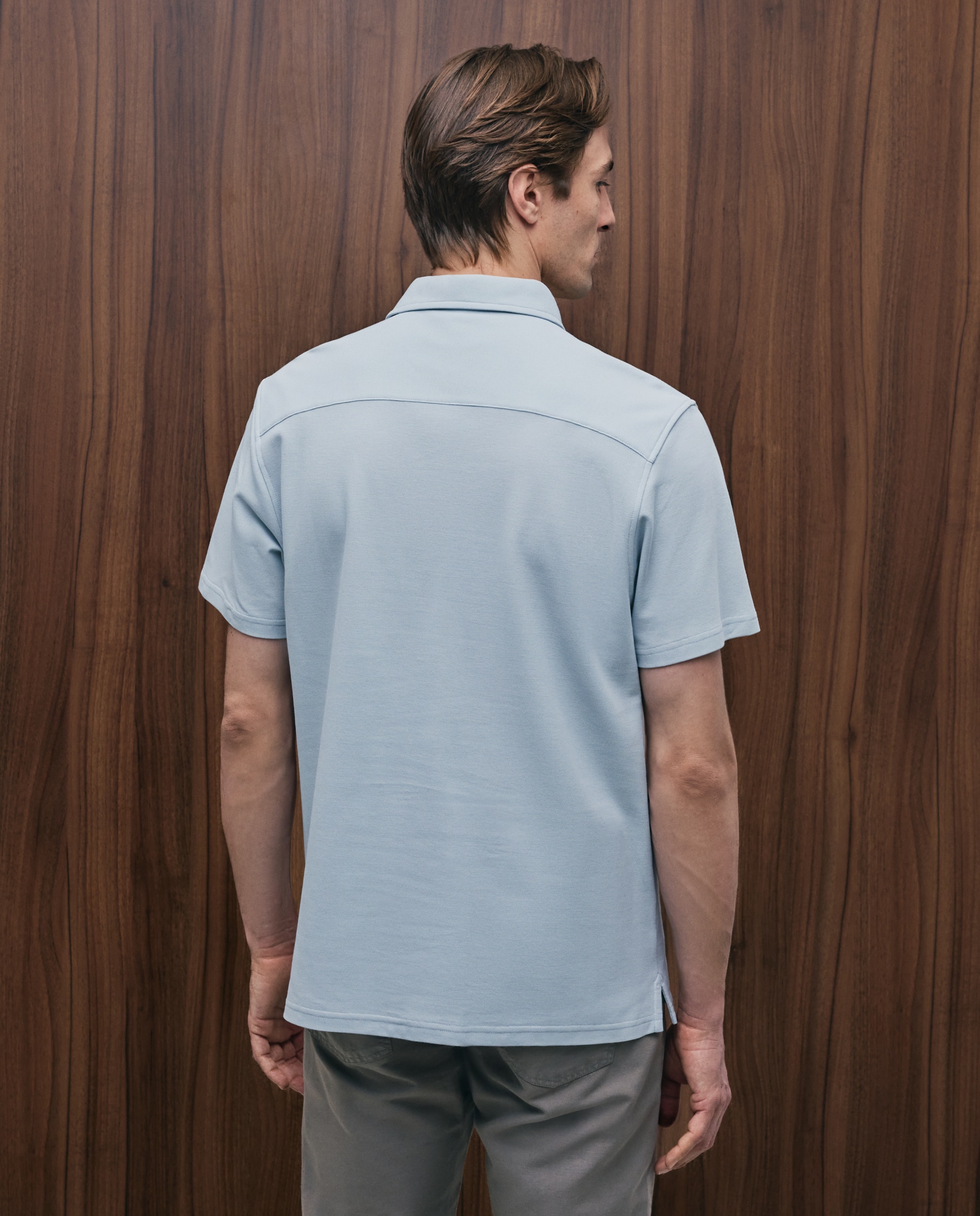 Polo pique 100% algodón de hombre - Emidio Tucci - Azul claro Azul claro-3