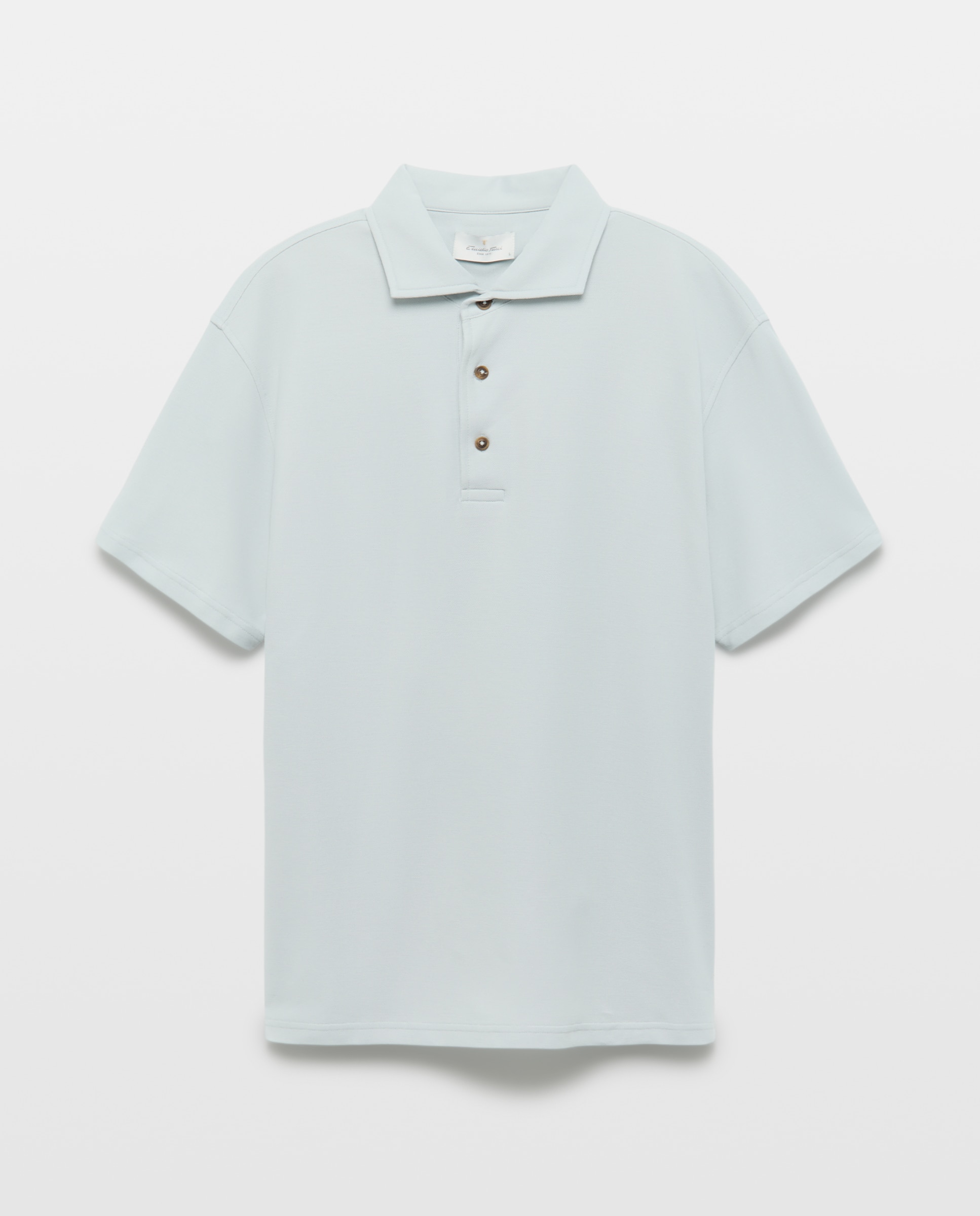 Polo pique 100% algodón de hombre - Emidio Tucci - Azul claro Azul claro-4