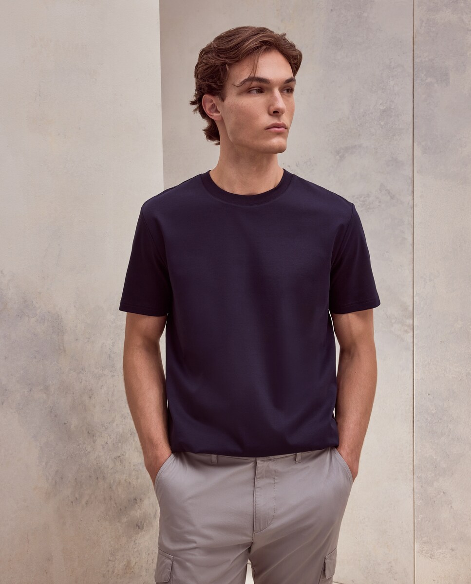 Imagen 0 de Camiseta manga corta mercerizada de hombre Gris