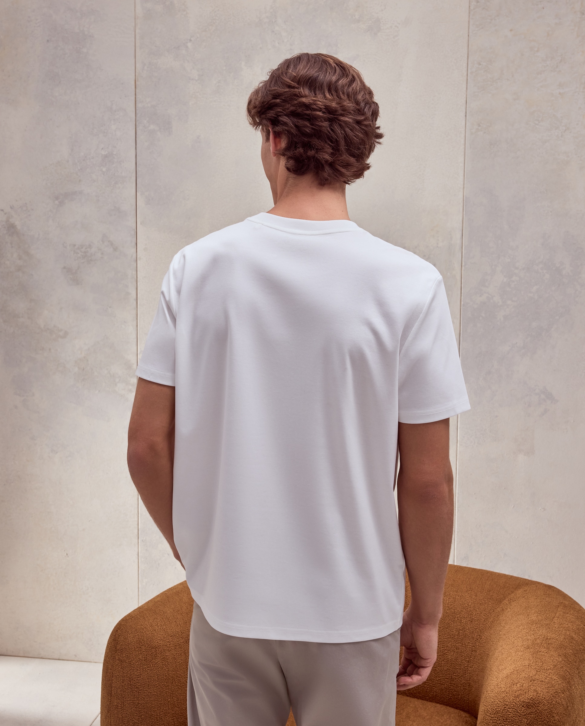 Camiseta manga corta mercerizada de hombre - Dustin - Blanco Blanco-3