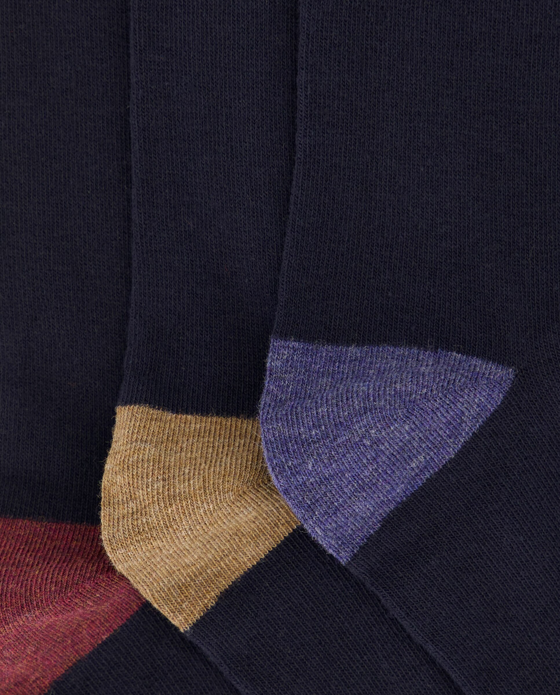 Pack de 3 calcetines tacon y puntera color hombre - Dustin - Azul Azul-2